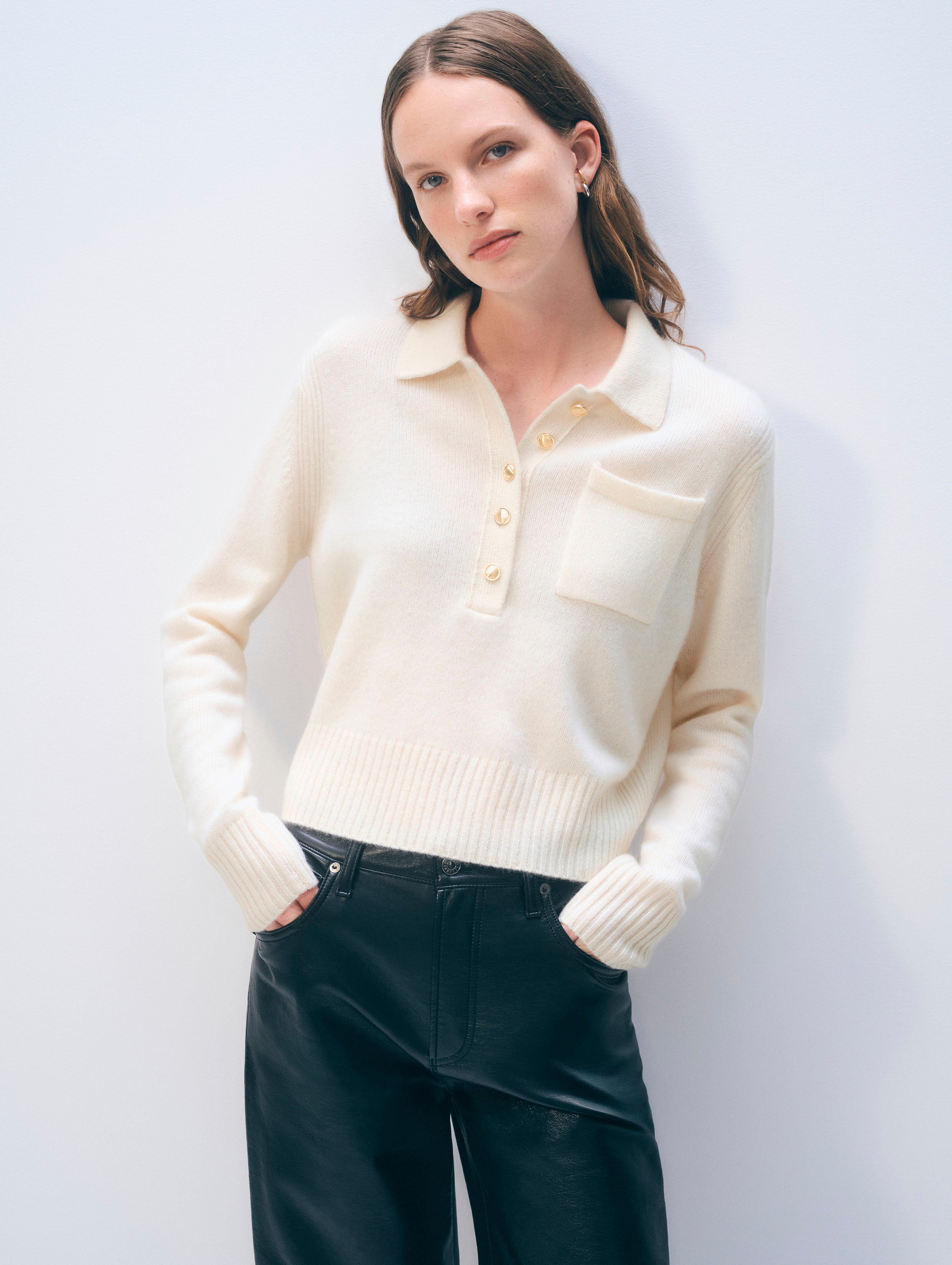 Cashmere Gold Button Polo