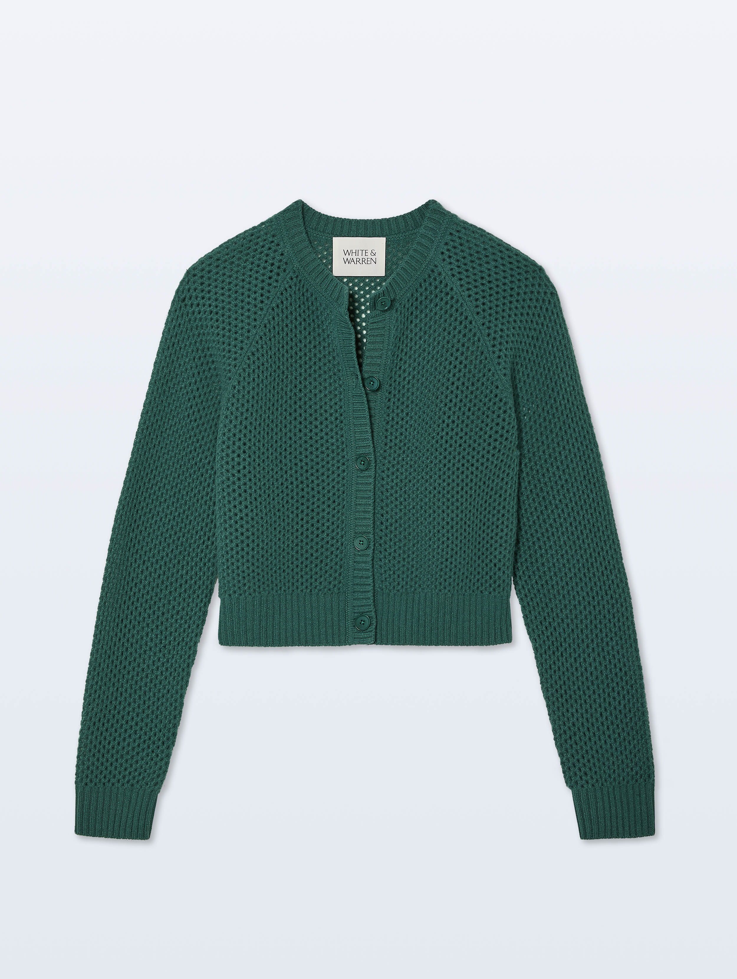 Cashmere Mesh Cardigan | Ivy Green