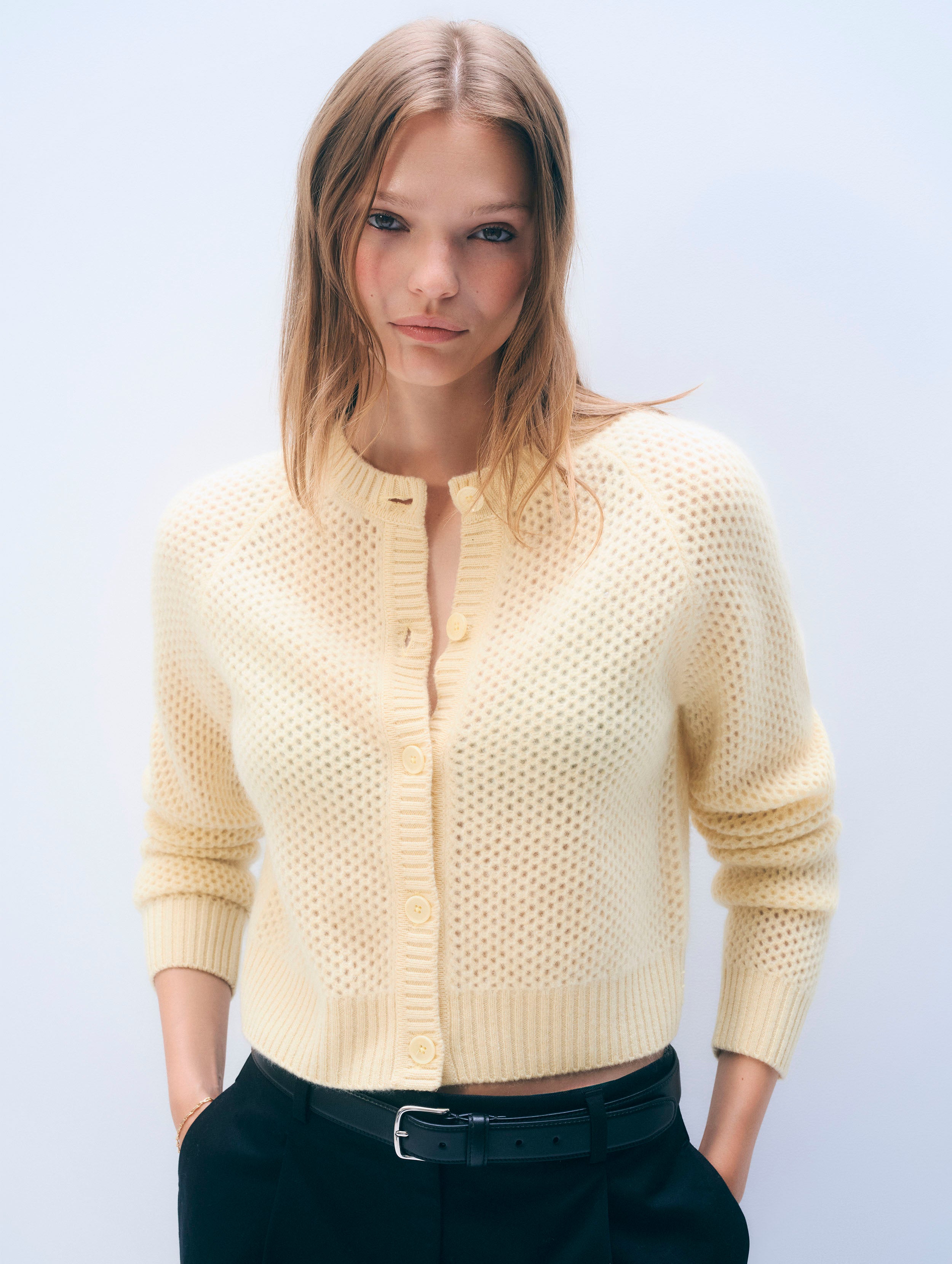 Cashmere Mesh Cardigan
