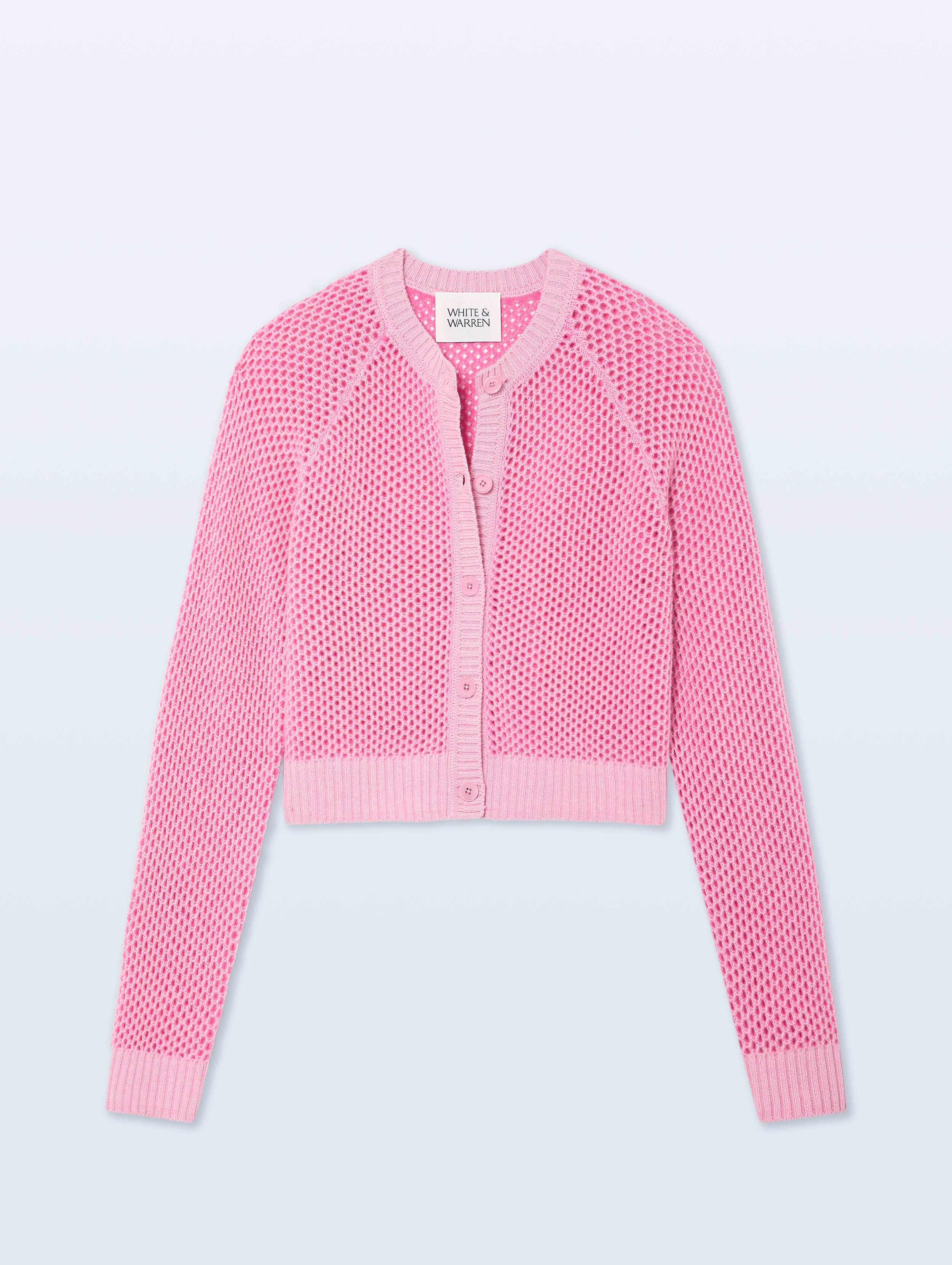 Cashmere Mesh Cardigan | Pink Buds