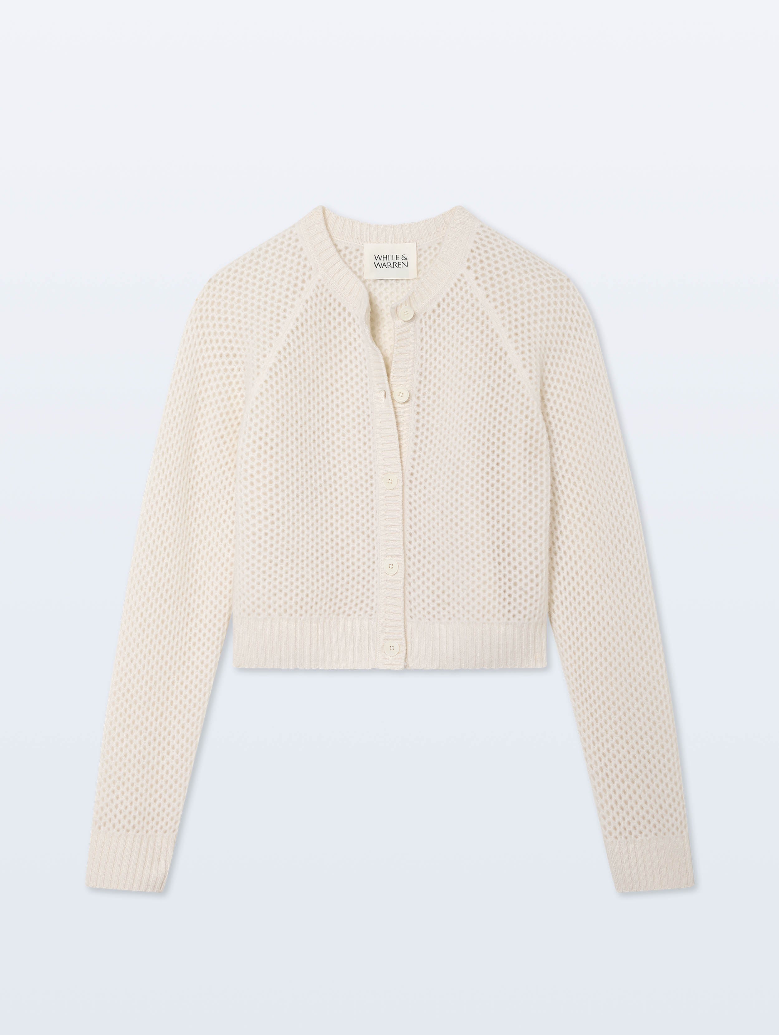Cashmere Mesh Cardigan | Soft White