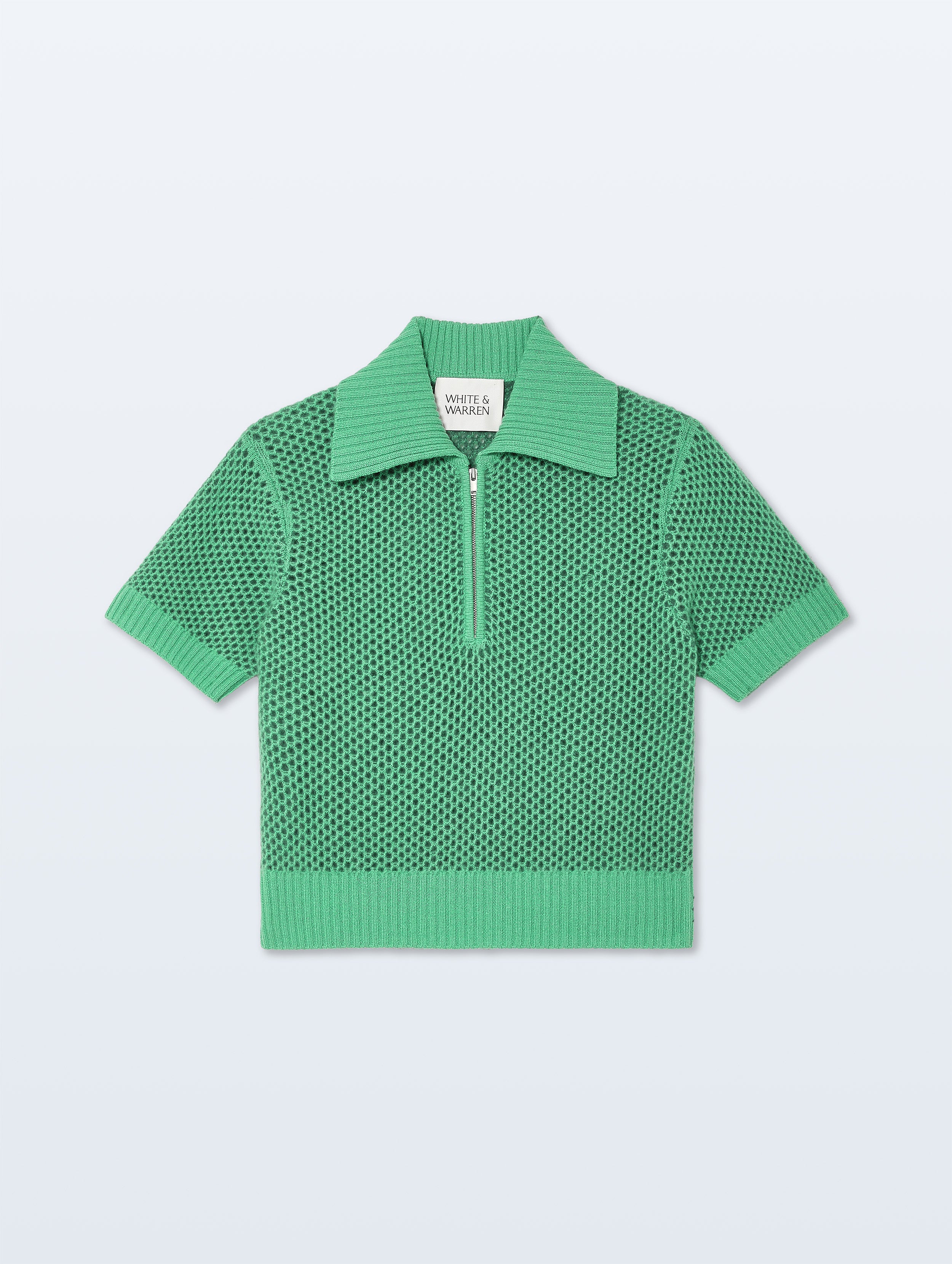 Cashmere Mesh Polo | Ivy Green