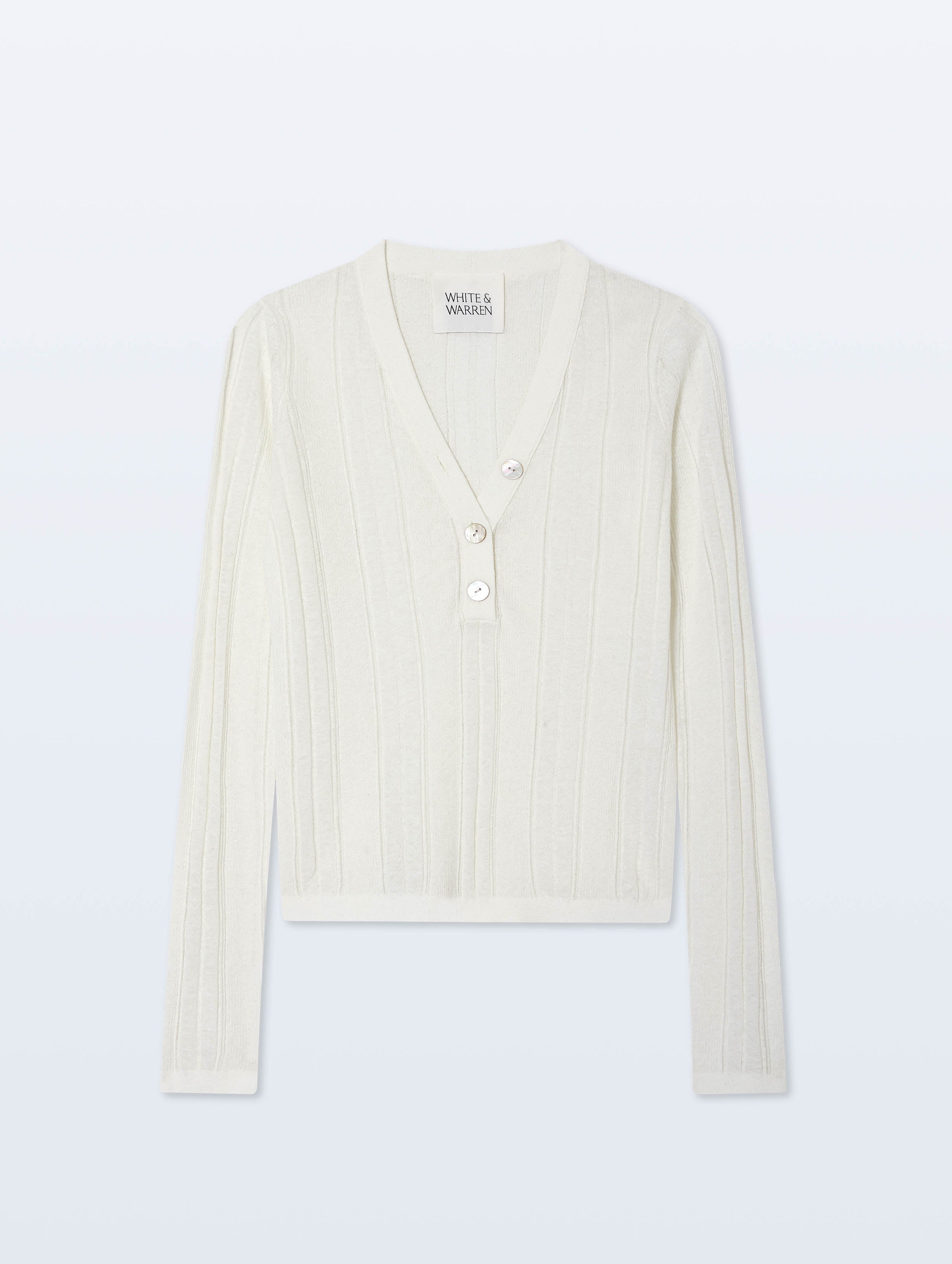 Linen Blend Henley | White