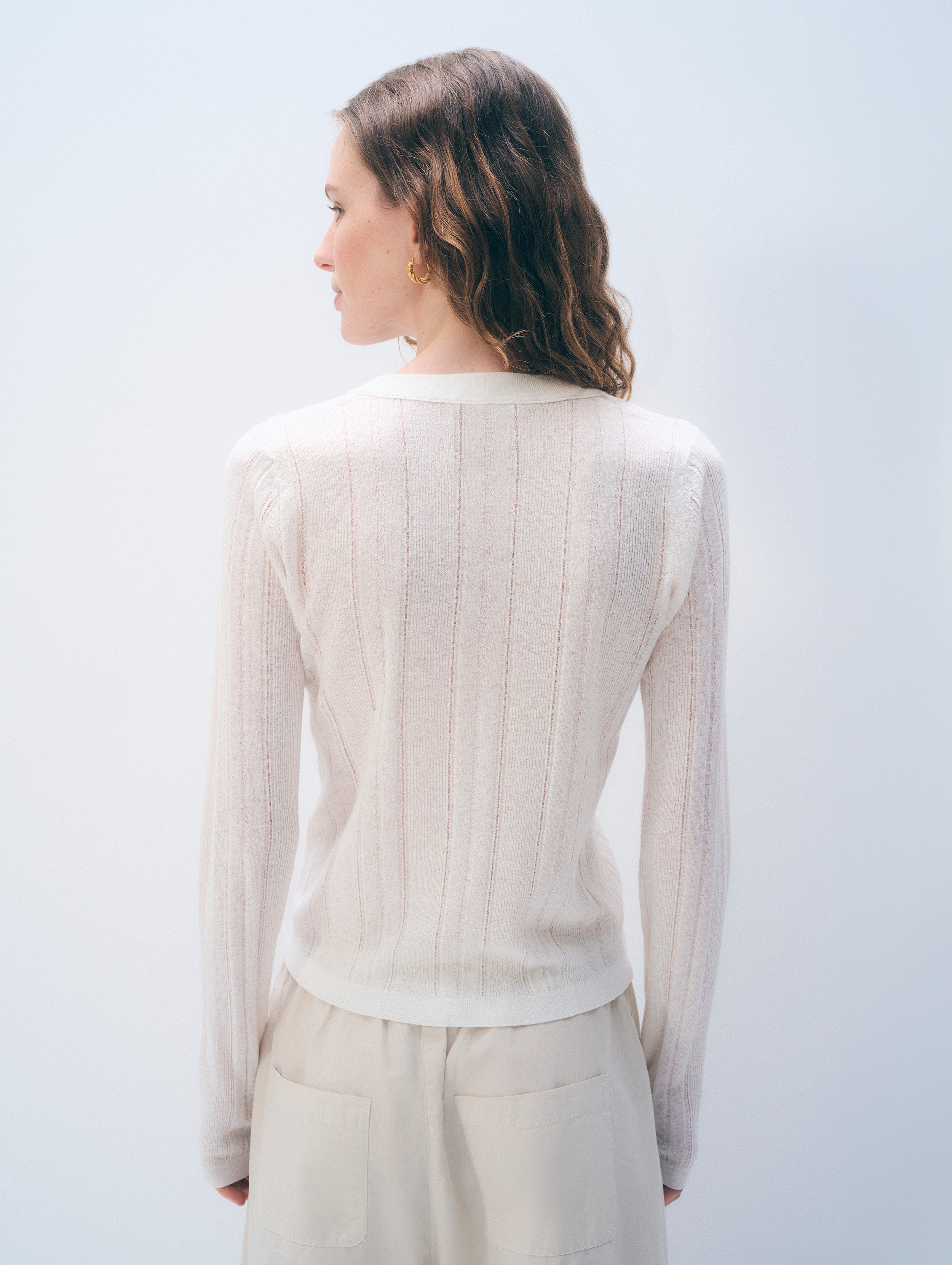 Linen Blend Henley | White