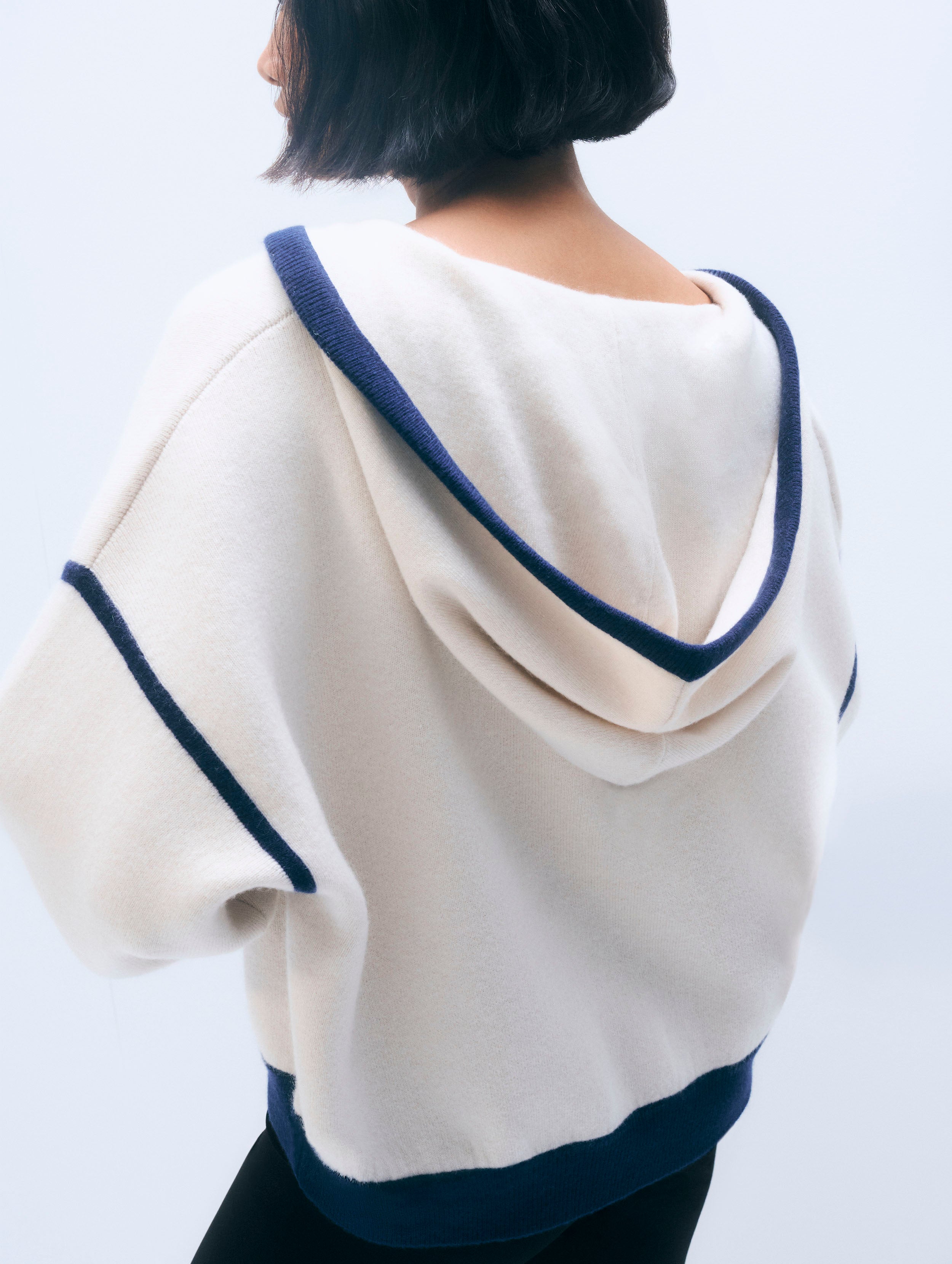 Cashmere Anorak | Ivory/Navy