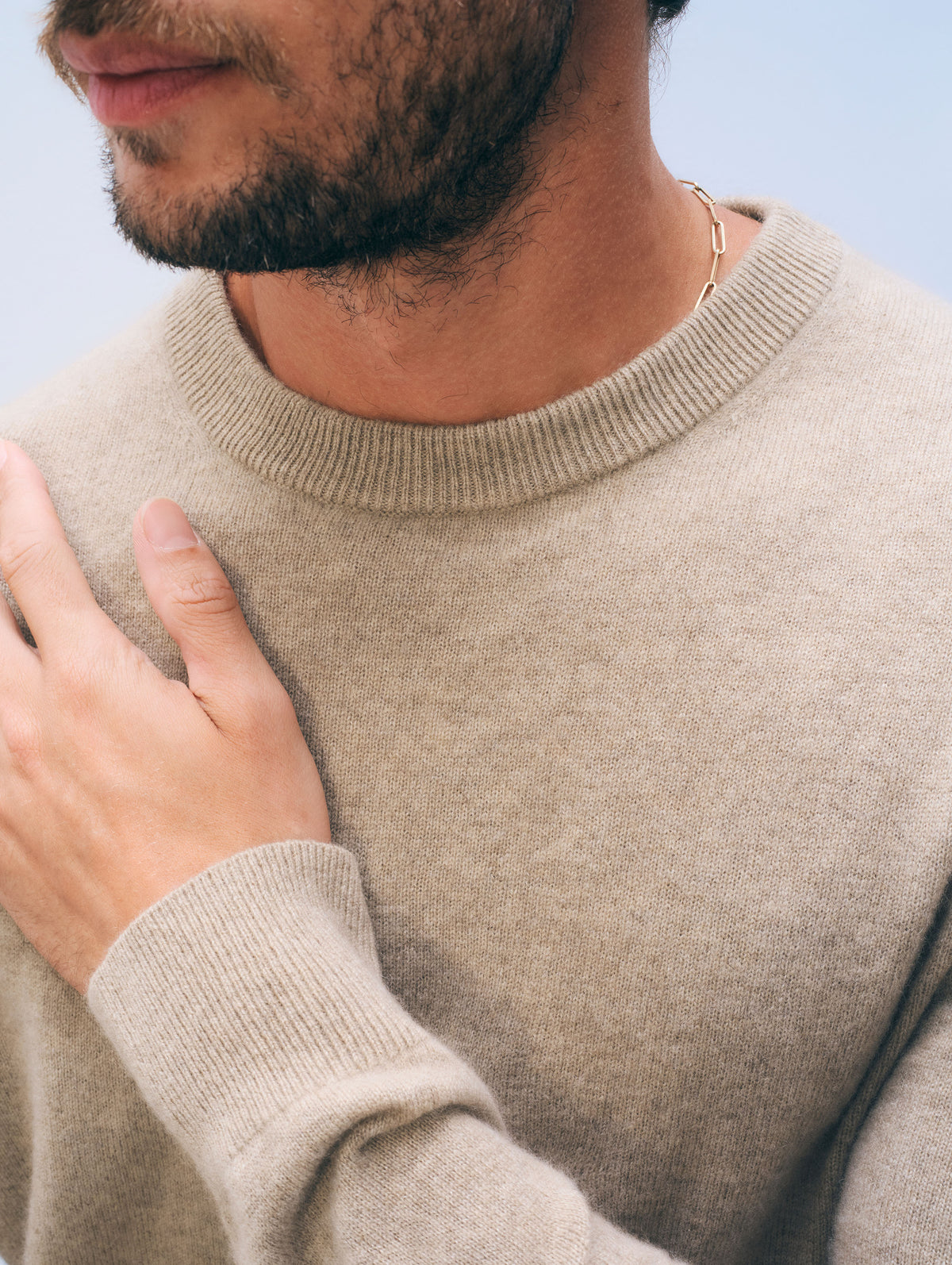 Cashmere Crewneck | Taupe Heather