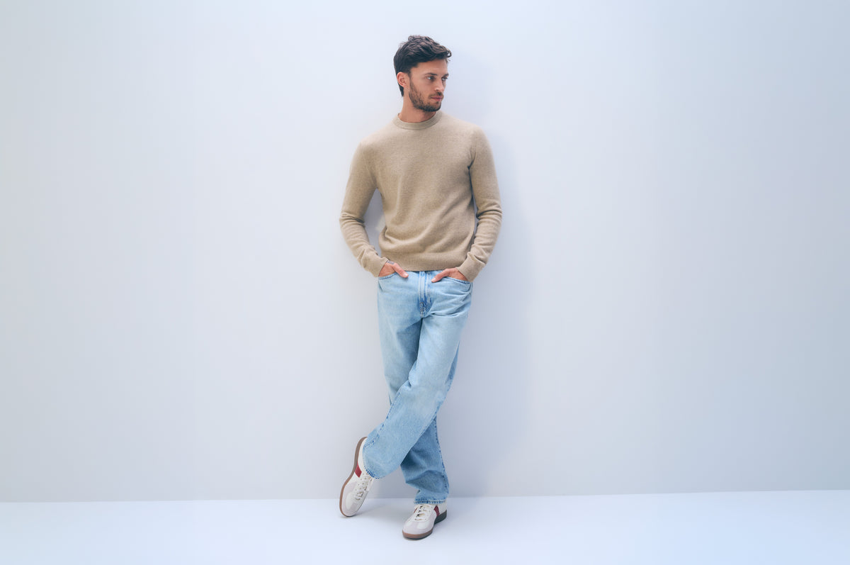 Cashmere Crewneck | Taupe Heather
