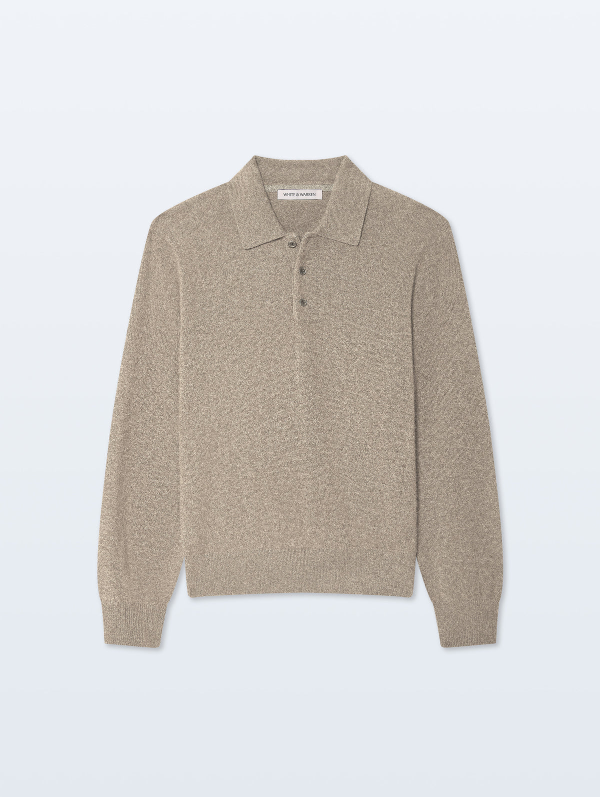 Cashmere Polo | Taupe Heather
