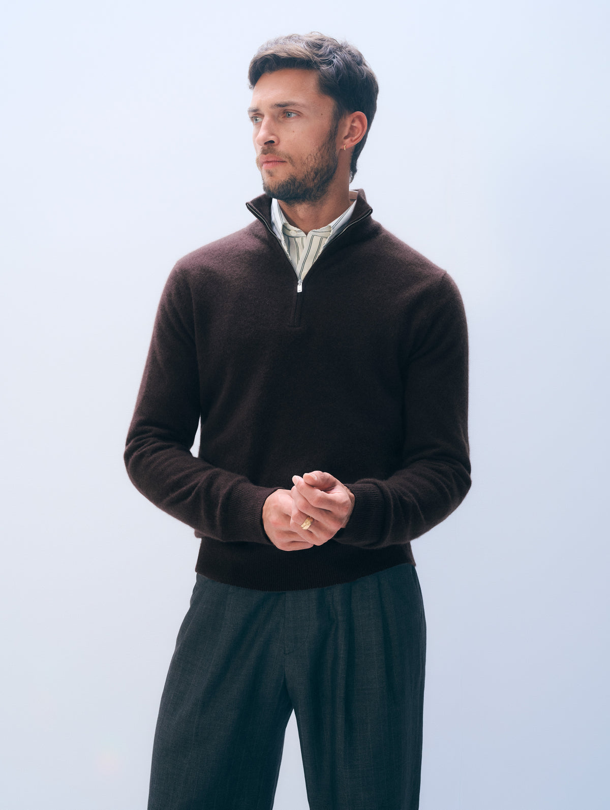 Cashmere Quarter Zip | Coffee Bean