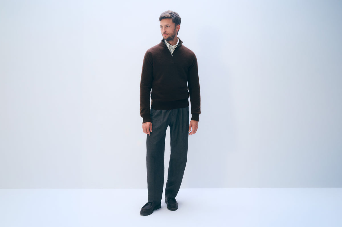 Cashmere Quarter Zip | Coffee Bean