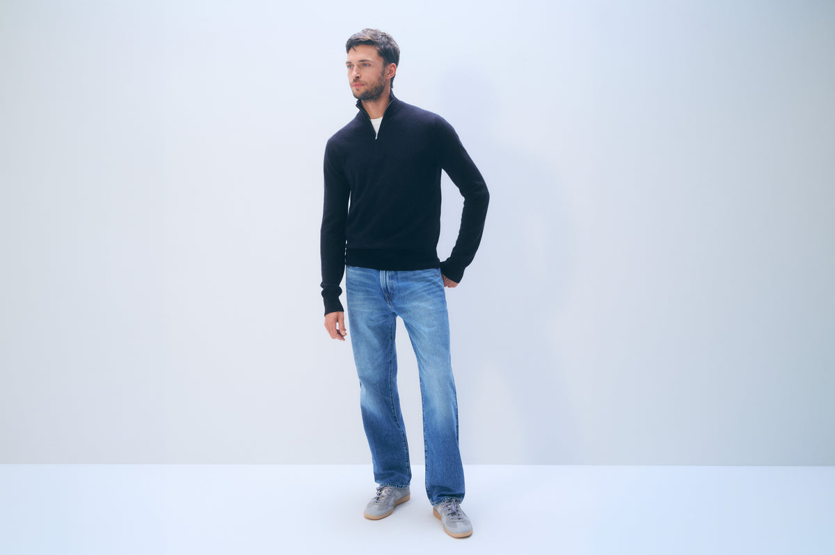 Cashmere Quarter Zip | Deep Navy