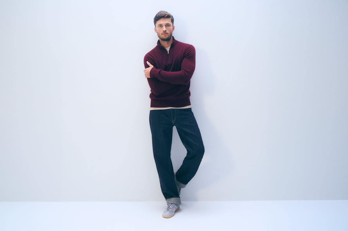 Cashmere Quarter-Zip | Sangria