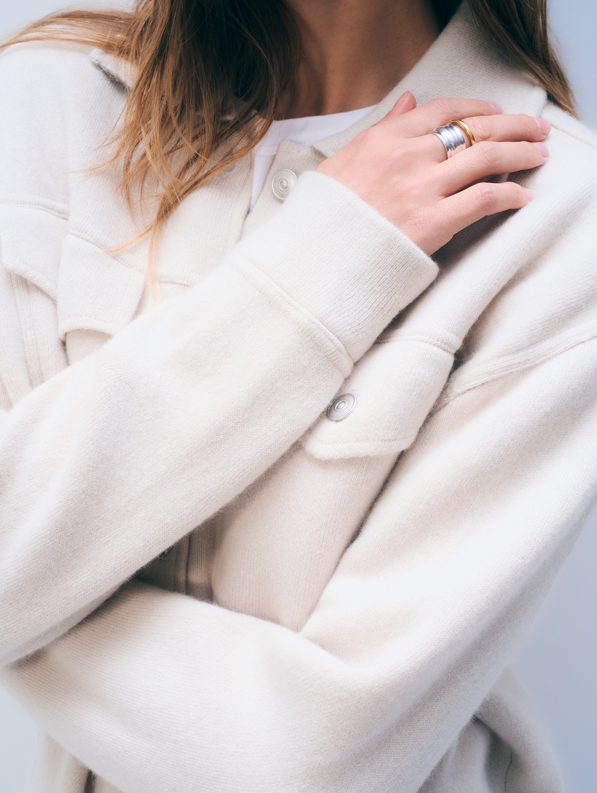 Cashmere Blend Chore Jacket | Ivory