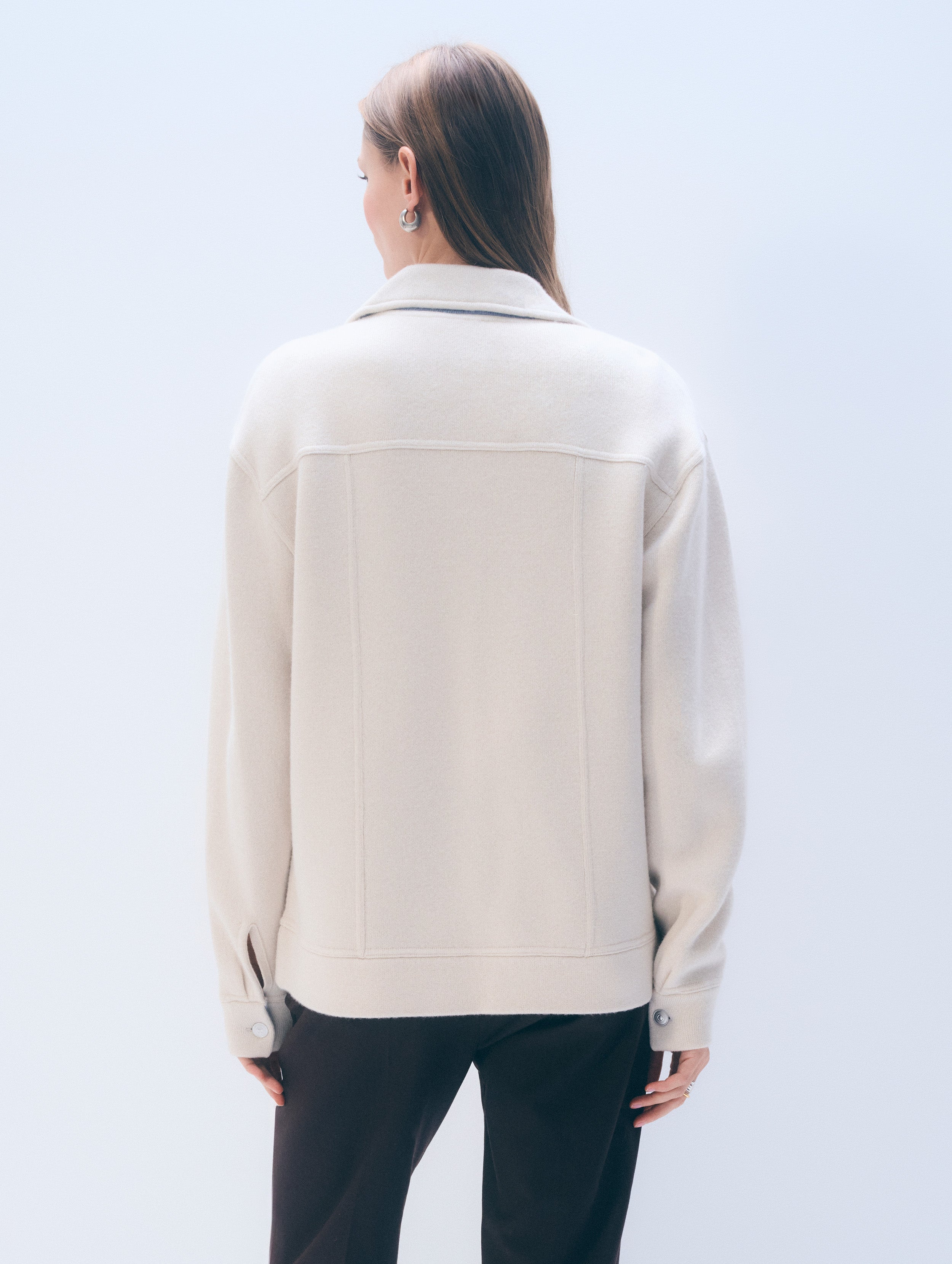 Cashmere Blend Chore Jacket | Ivory