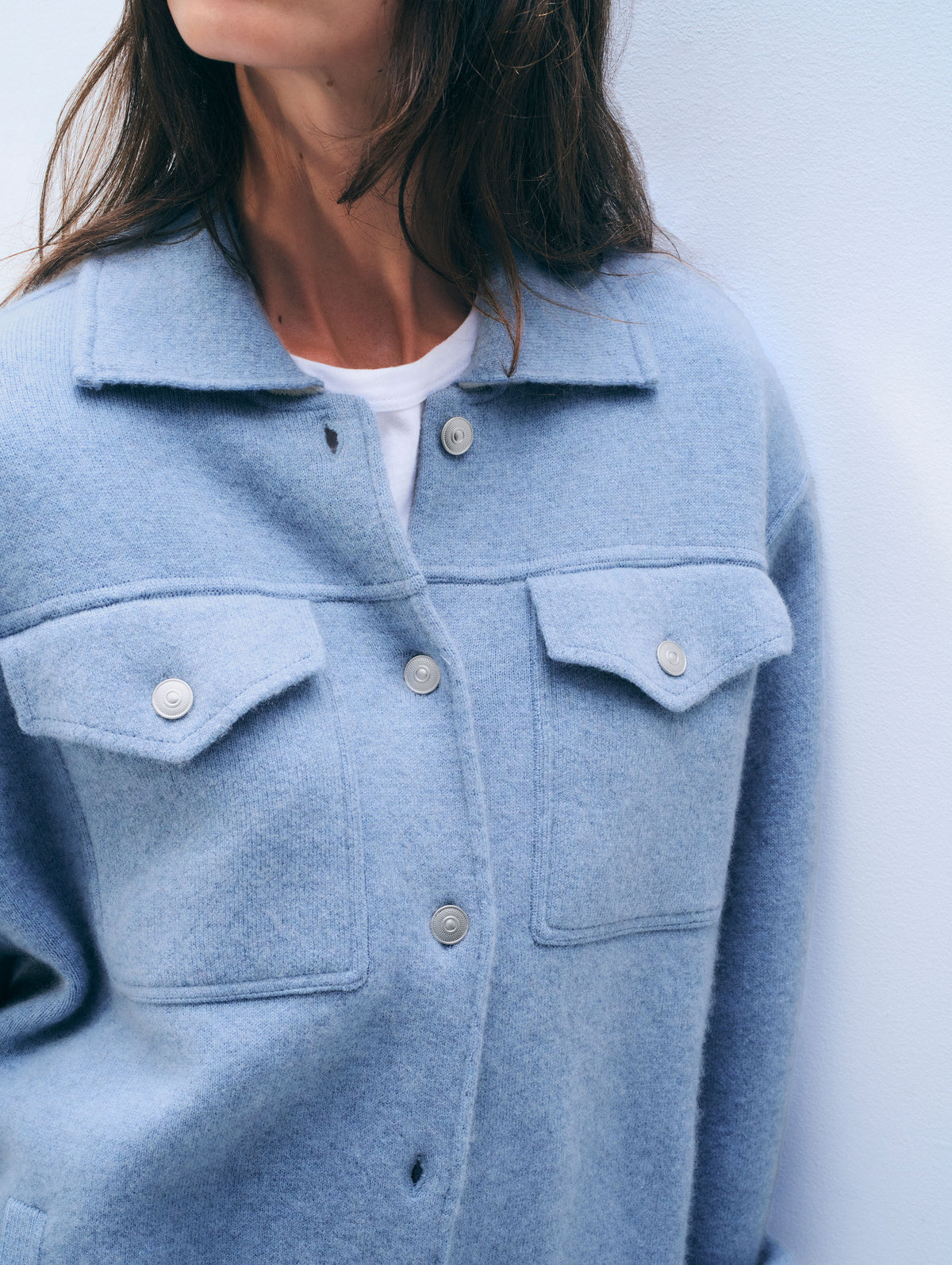 Cashmere Blend Chore Jacket | Soft Indigo