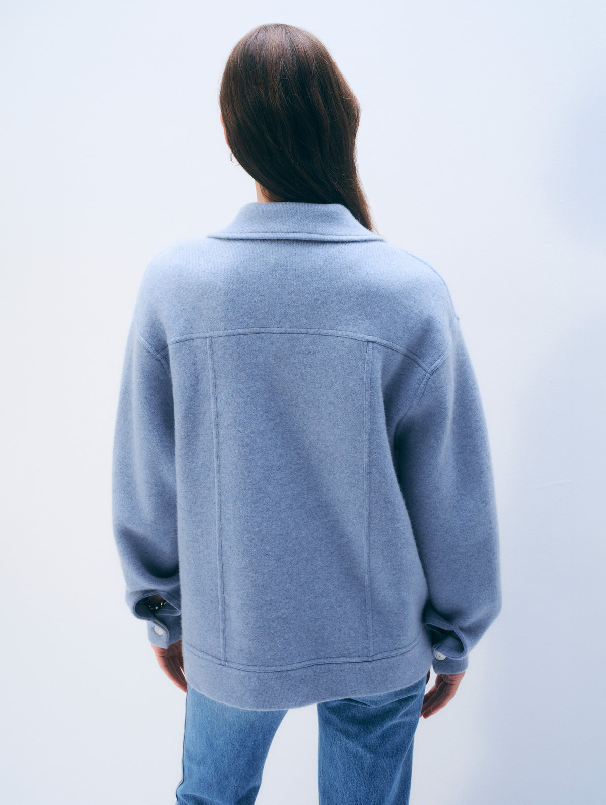 Cashmere Blend Chore Jacket | Soft Indigo