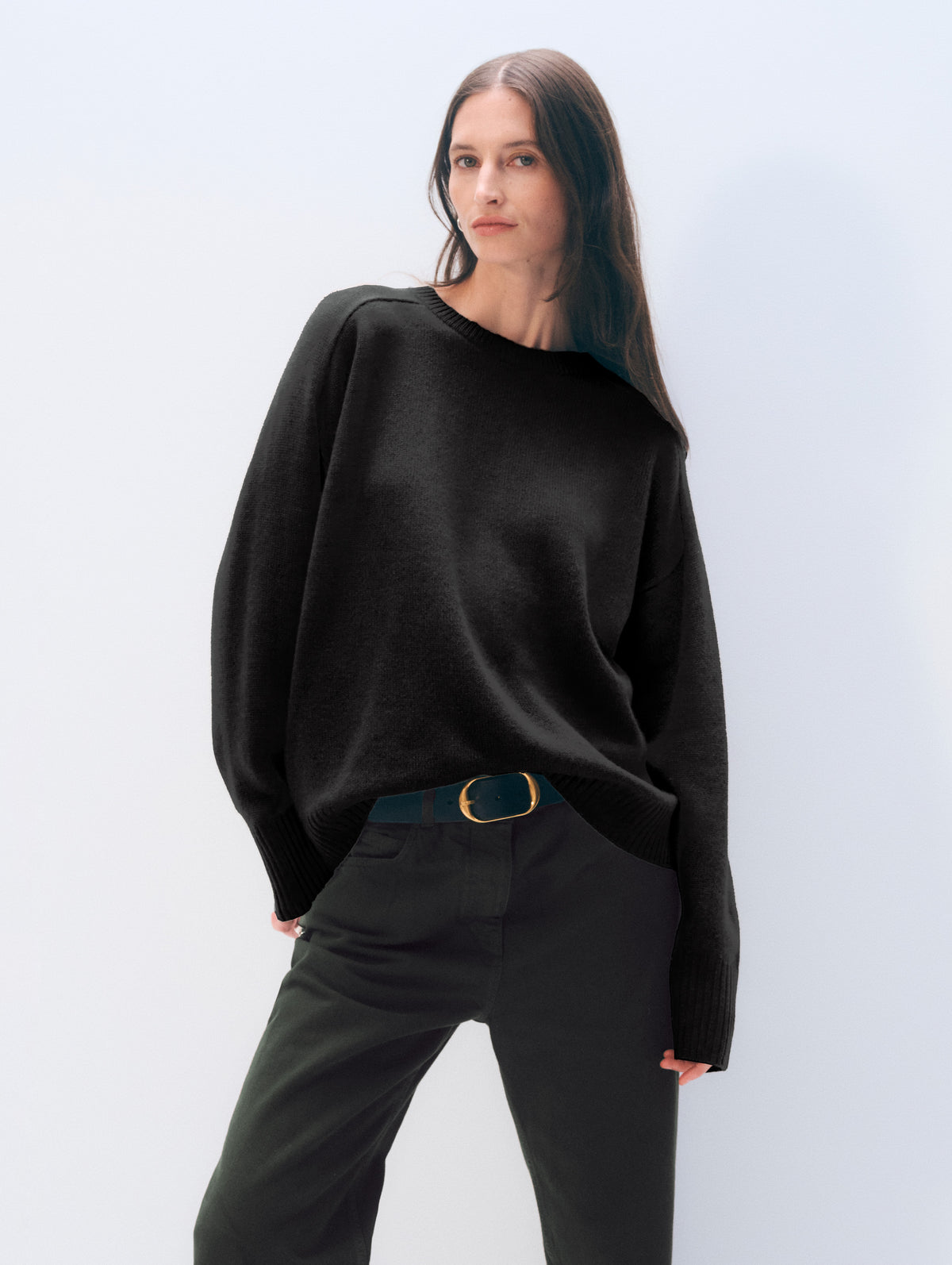 Cashmere Saddle Sleeve Crewneck