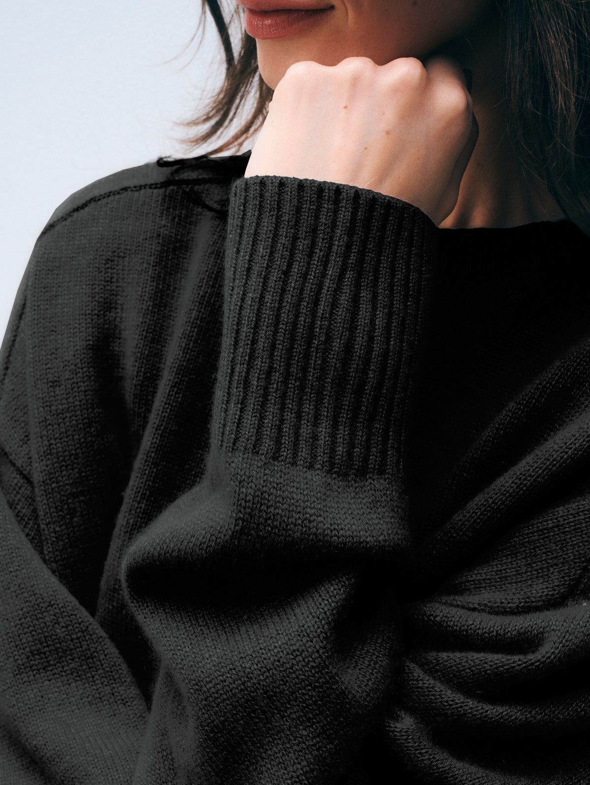 Cashmere Saddle Sleeve Crewneck