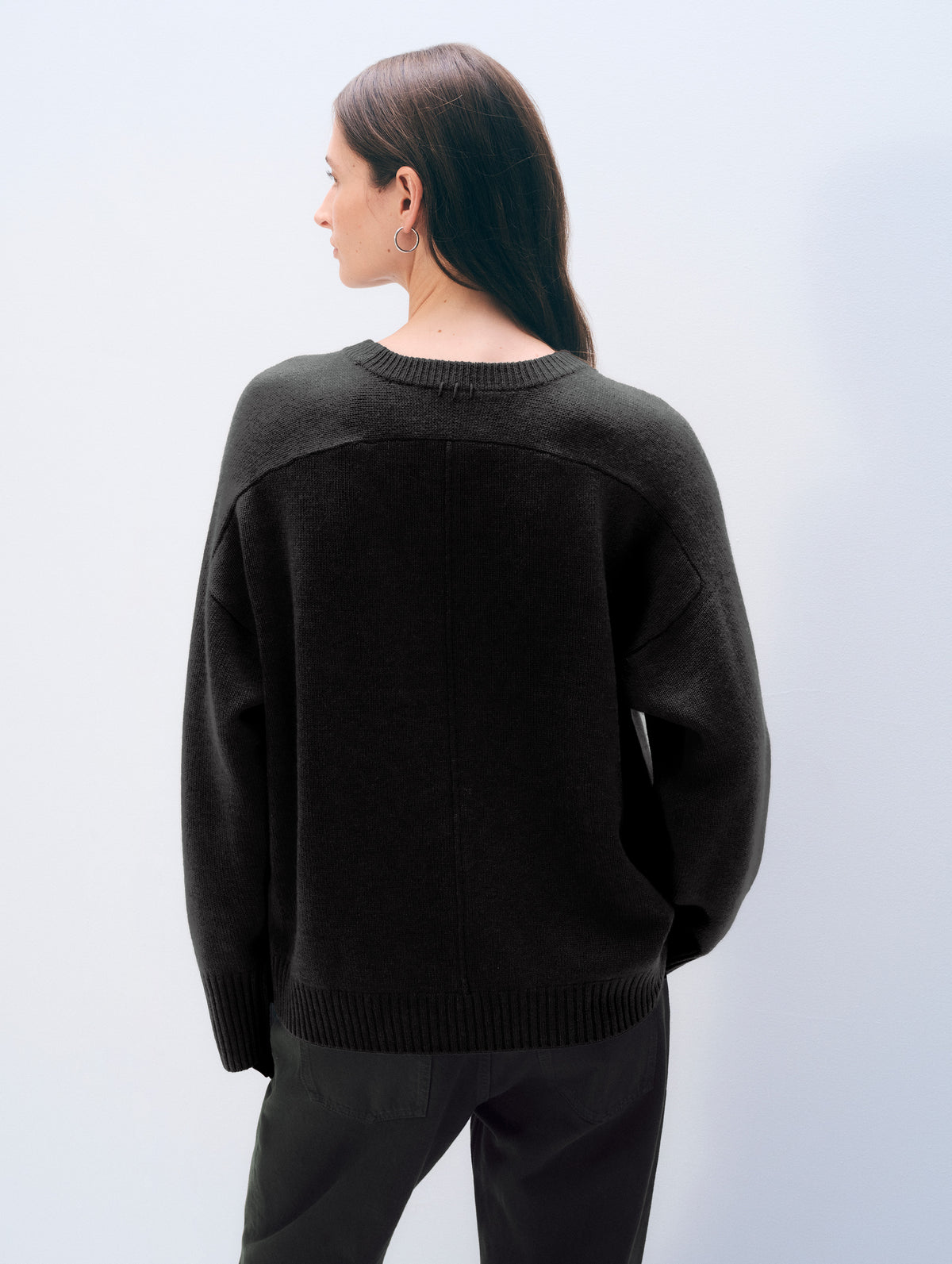 Cashmere Saddle Sleeve Crewneck