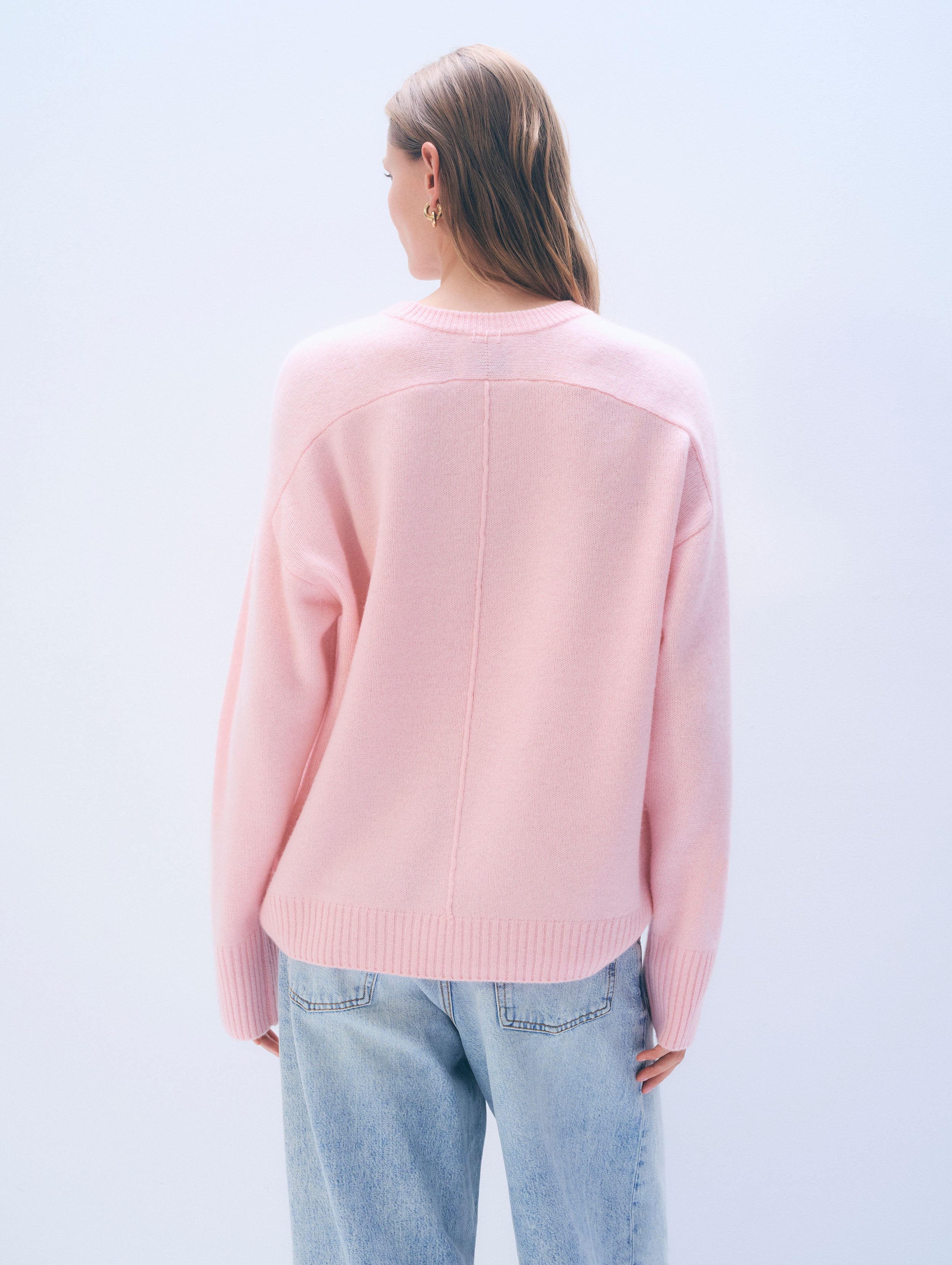 Cashmere Oversized Saddle Sleeve Crewneck