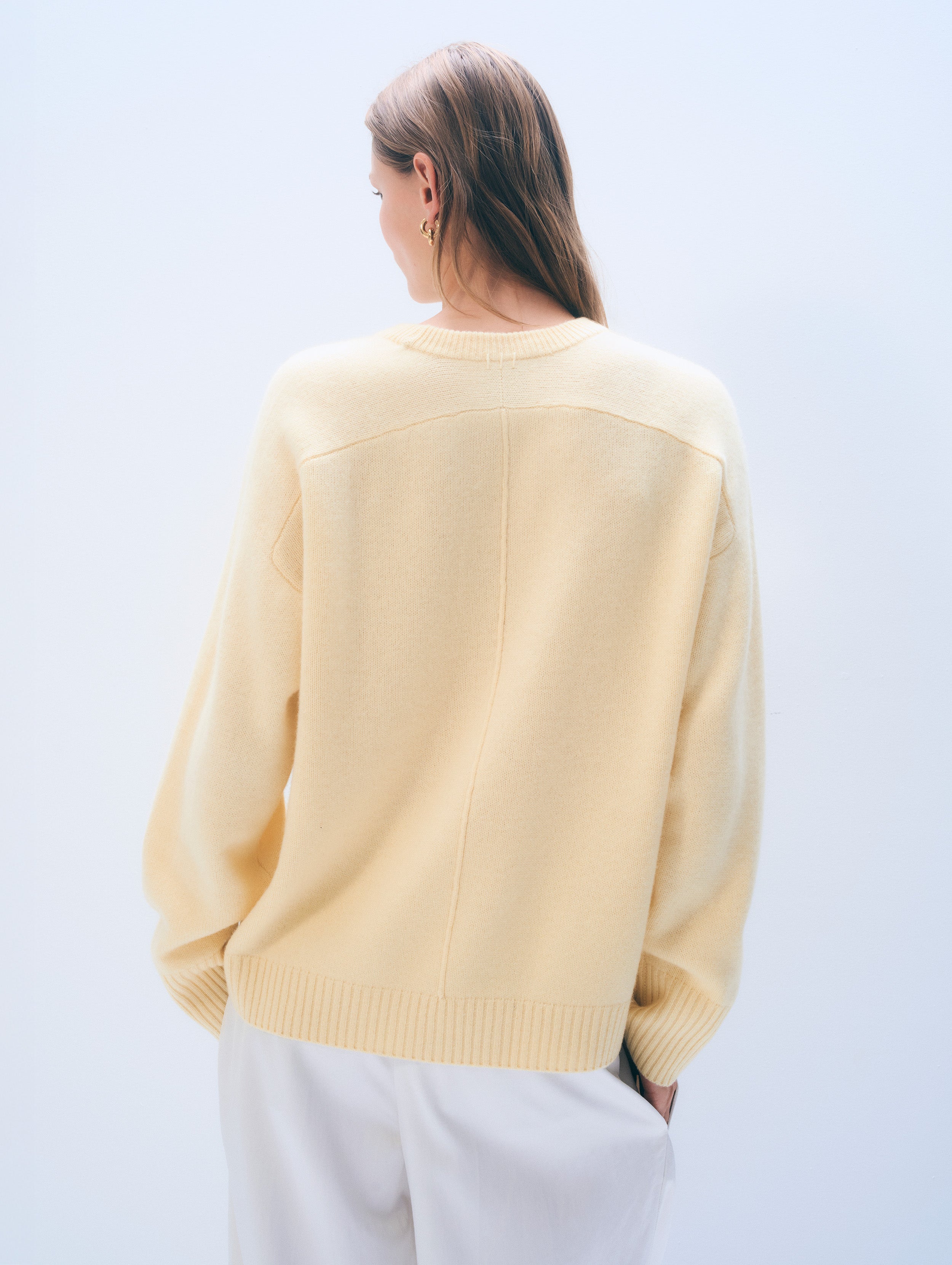 Cashmere Oversized Saddle Sleeve Crewneck | Lemonade