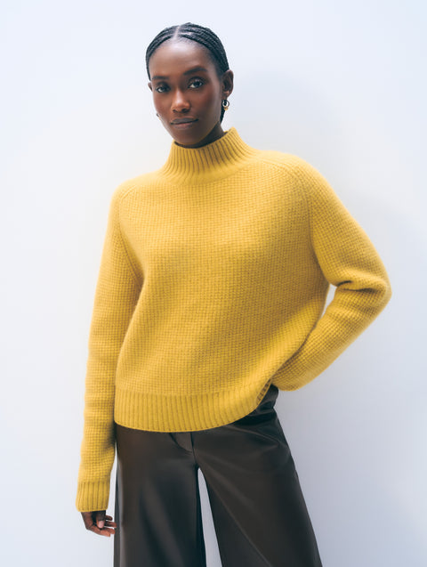 Alpaca Blend Fair Isle Crewneck | Teal Combo