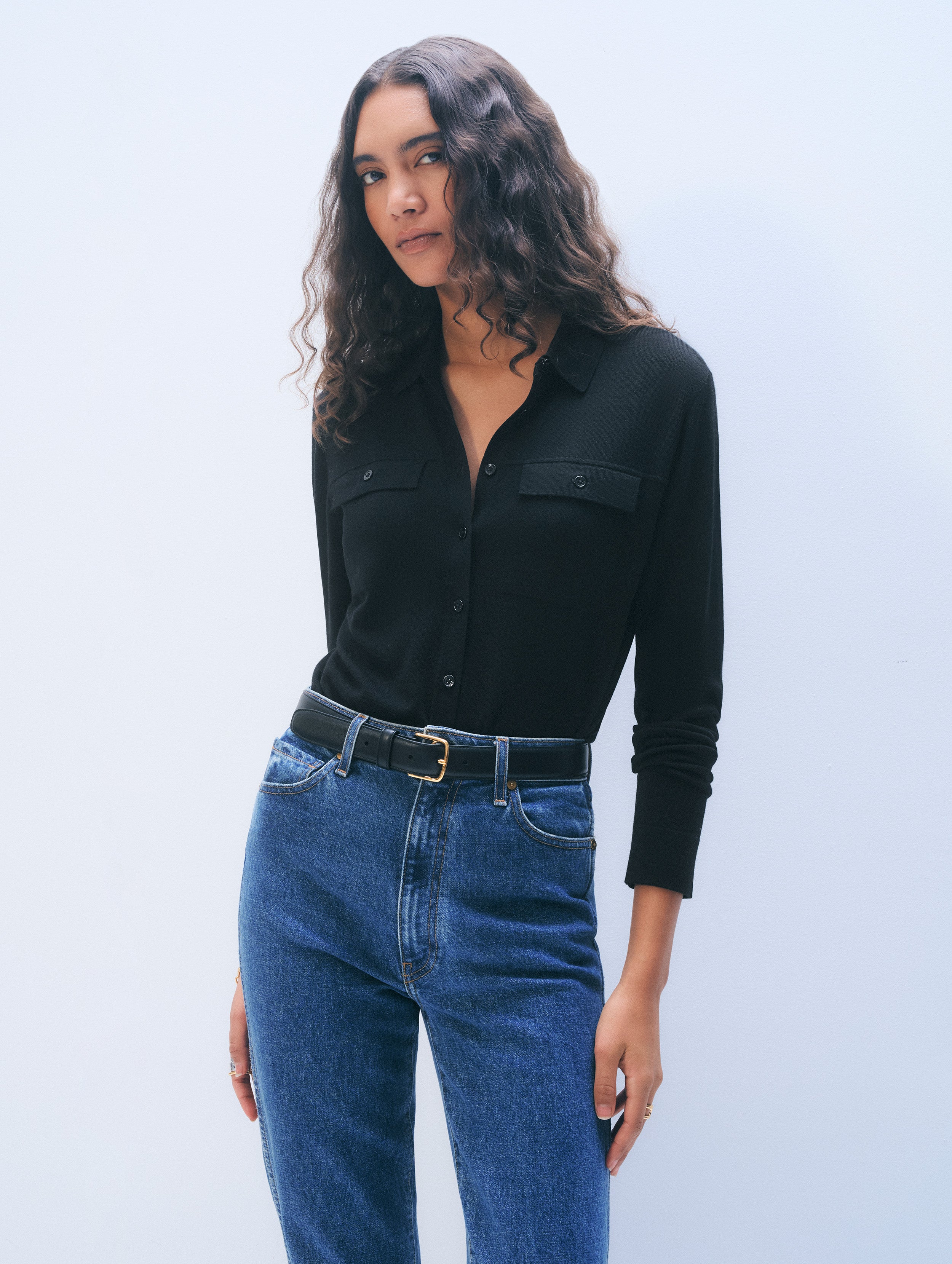 Superfine Merino Wool Shirt | Black