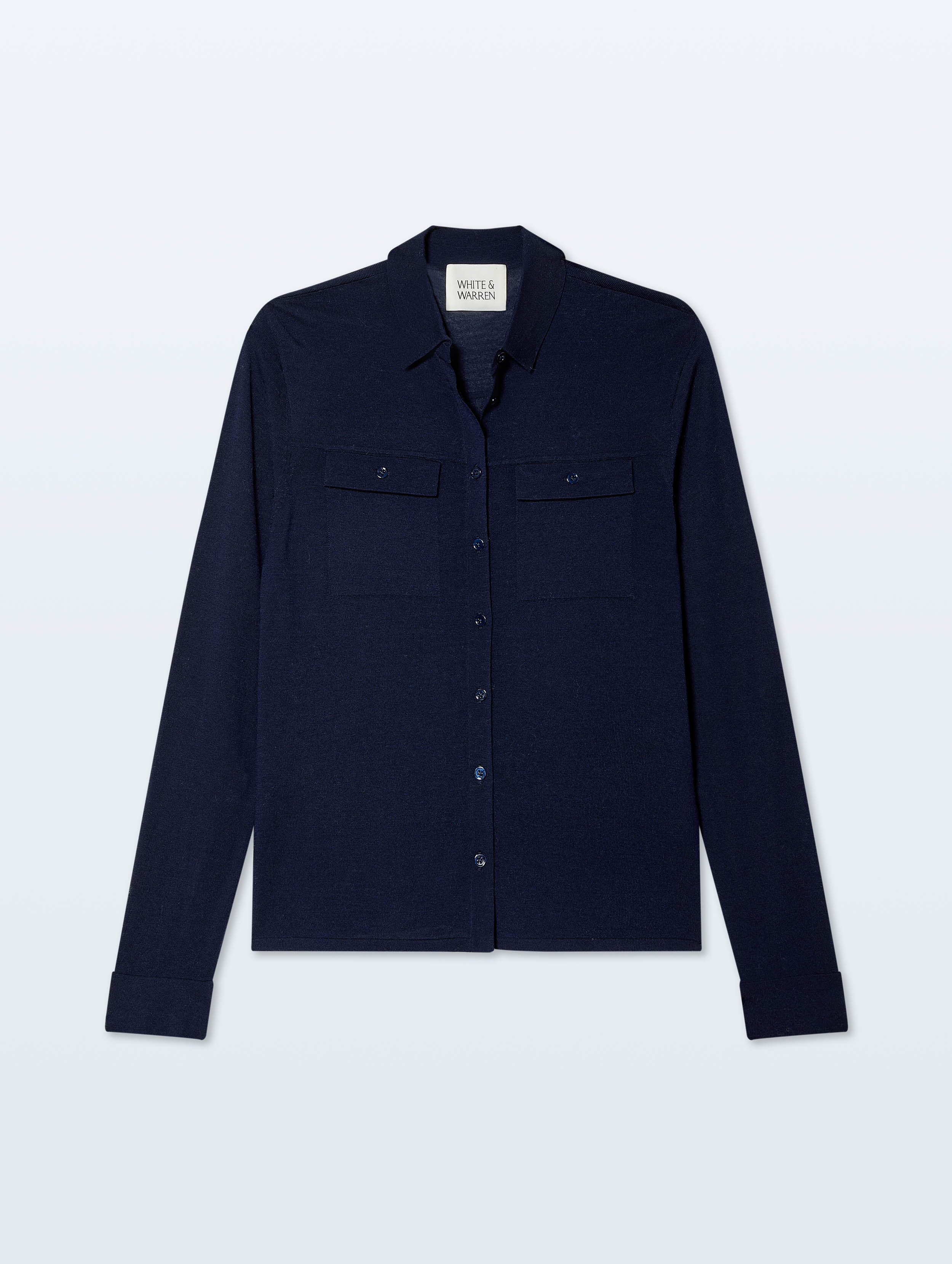 Superfine Merino Wool Shirt | Navy