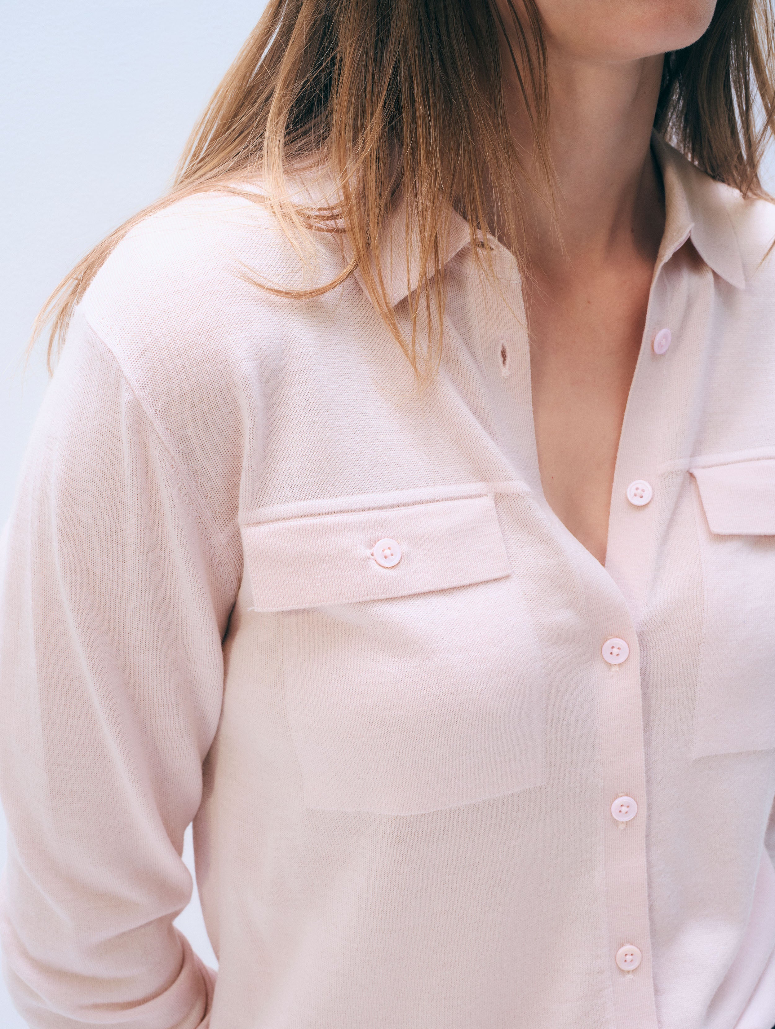 Superfine Merino Wool Shirt | Rosewater Pink