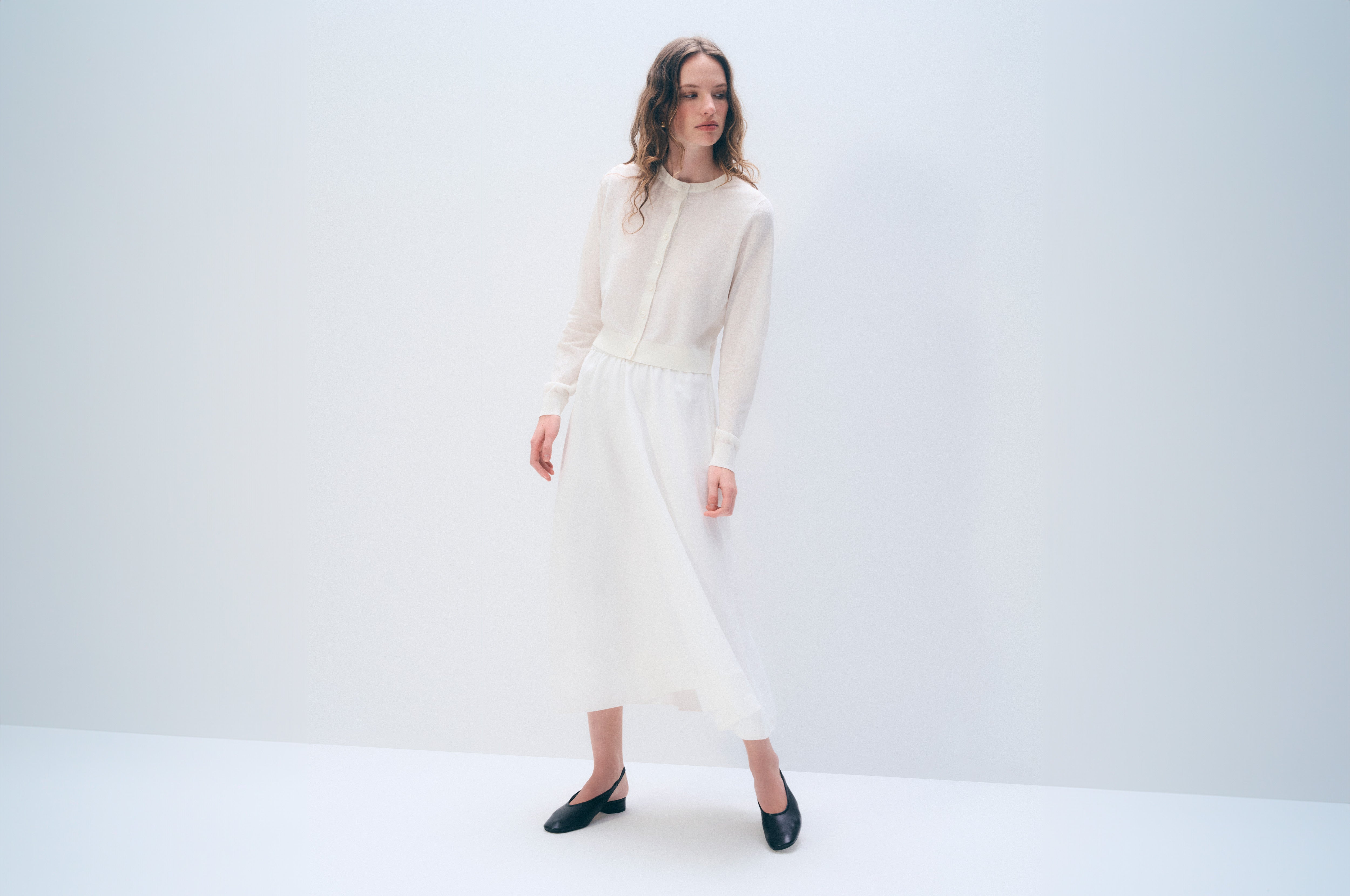 Linen Blend Cardigan | White