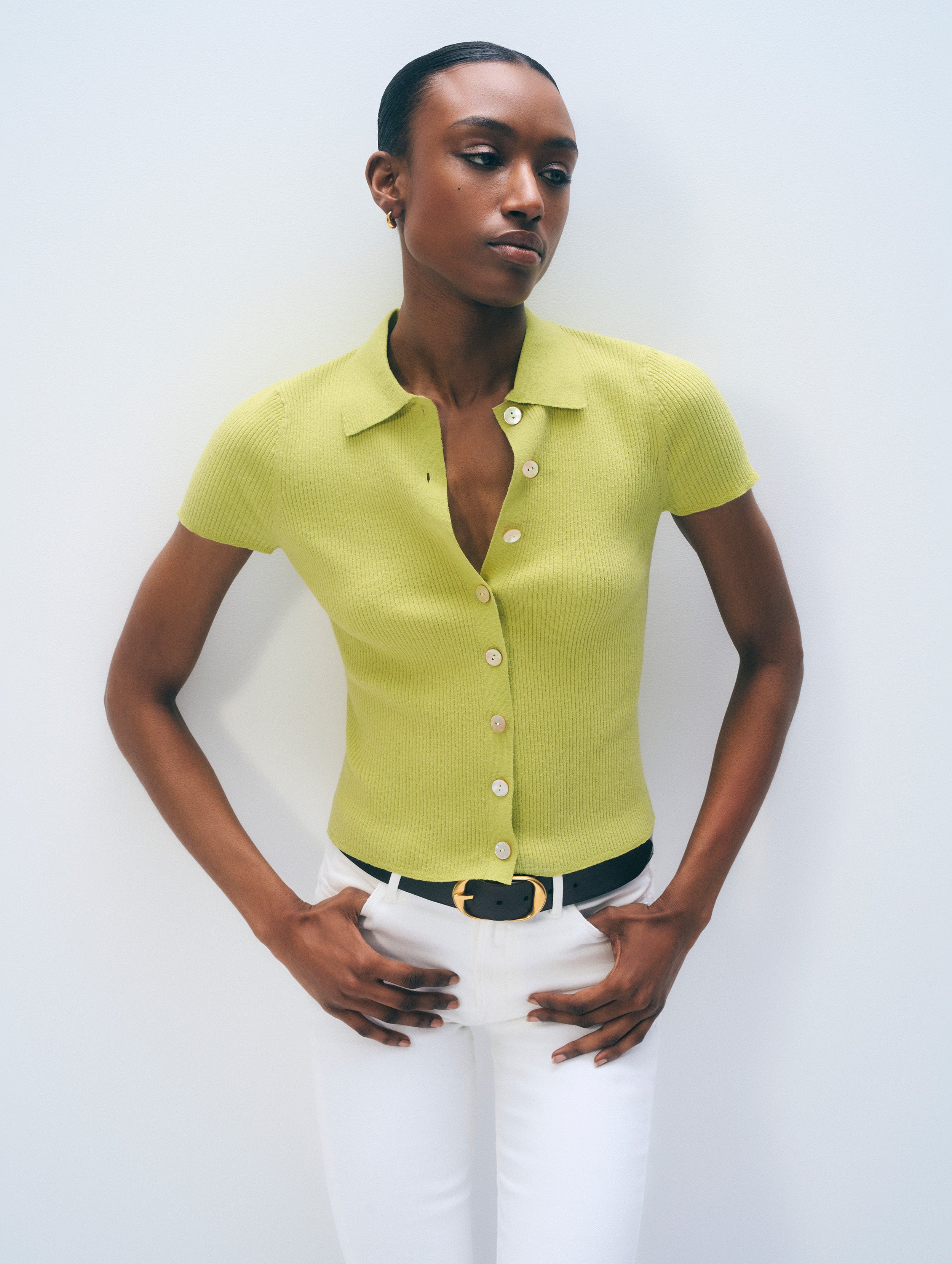 Linen Blend Top | Linden Green