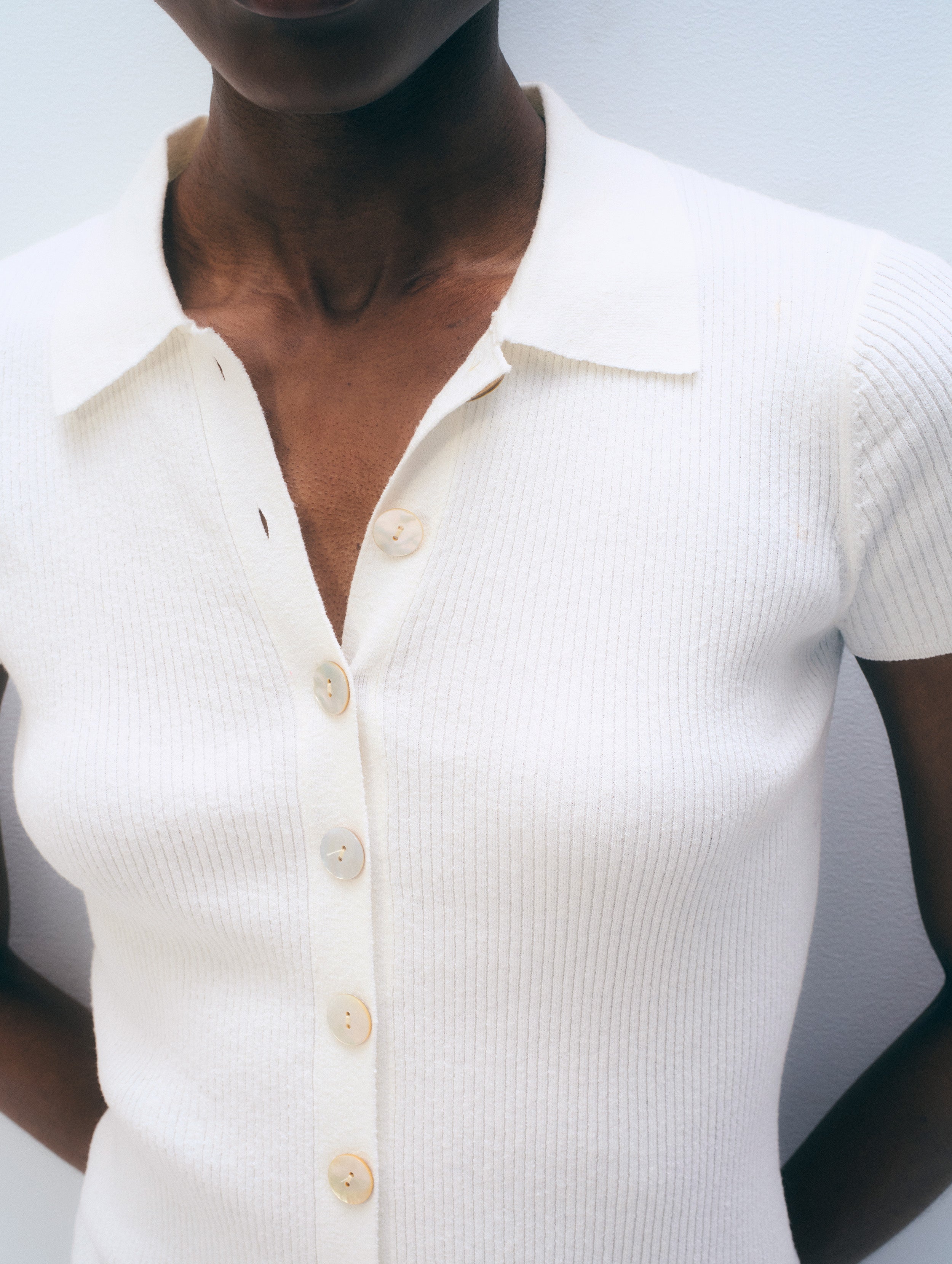Linen Blend Top | White