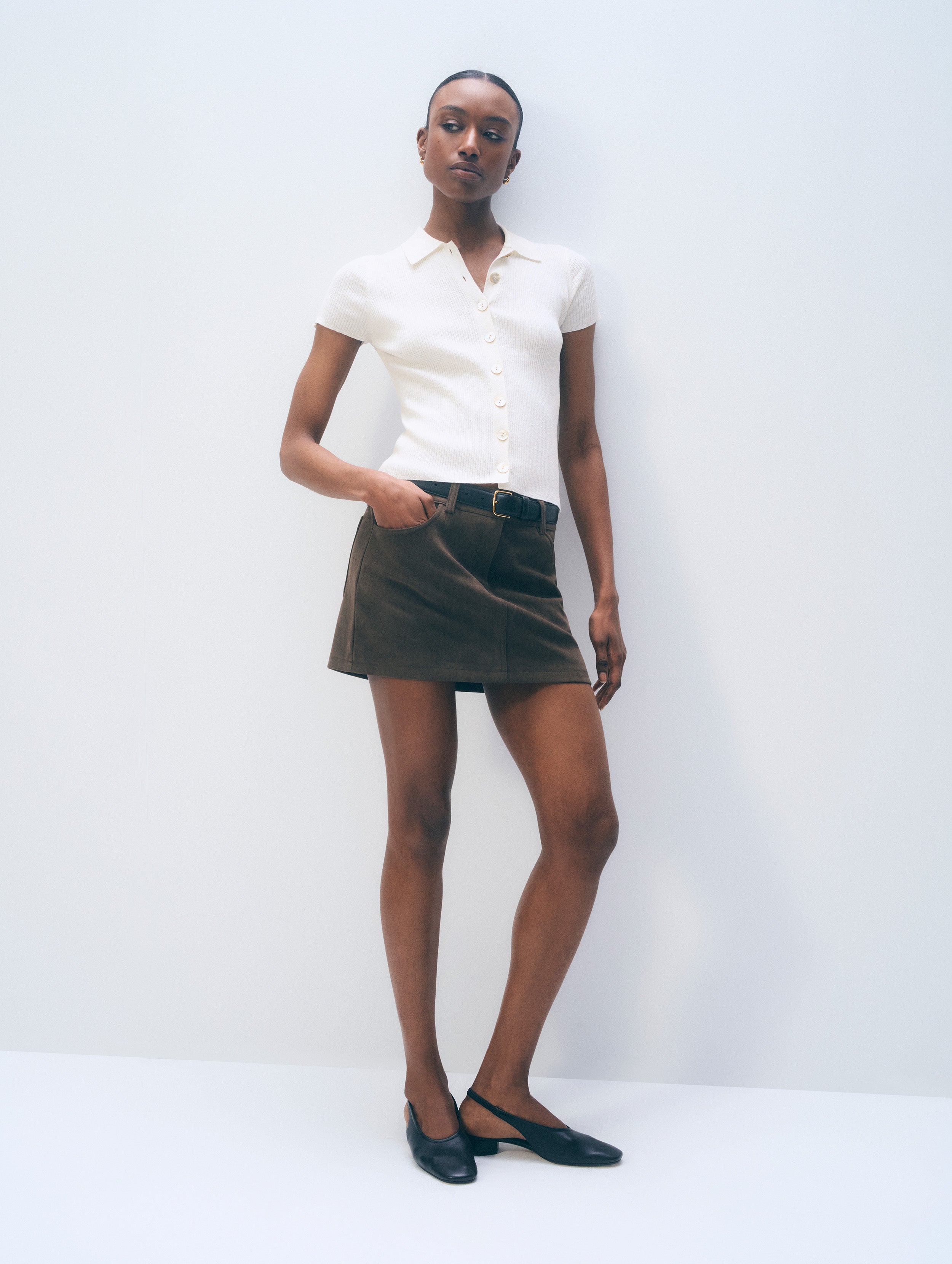 Linen Blend Top | White