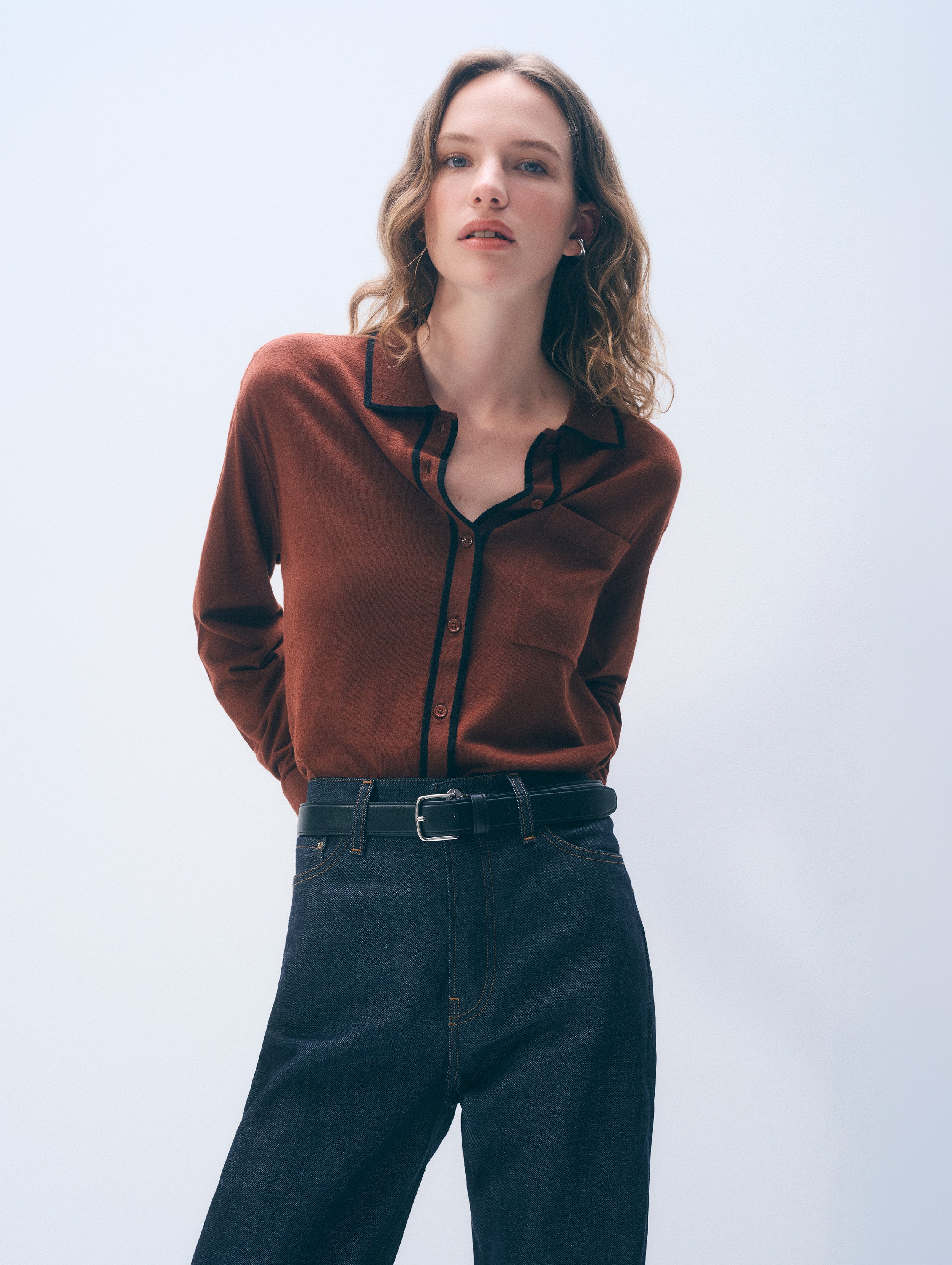Linen Blend Shirt | Redwood Brown