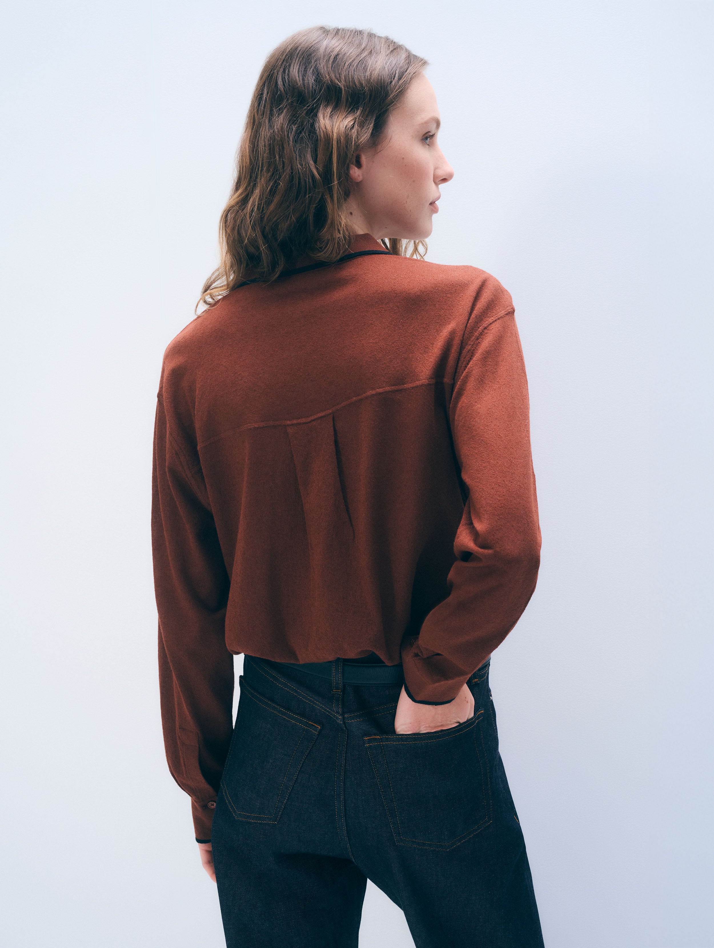 Linen Blend Shirt | Redwood Brown
