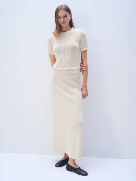 Cashmere Blend Ribbed Midi Dress