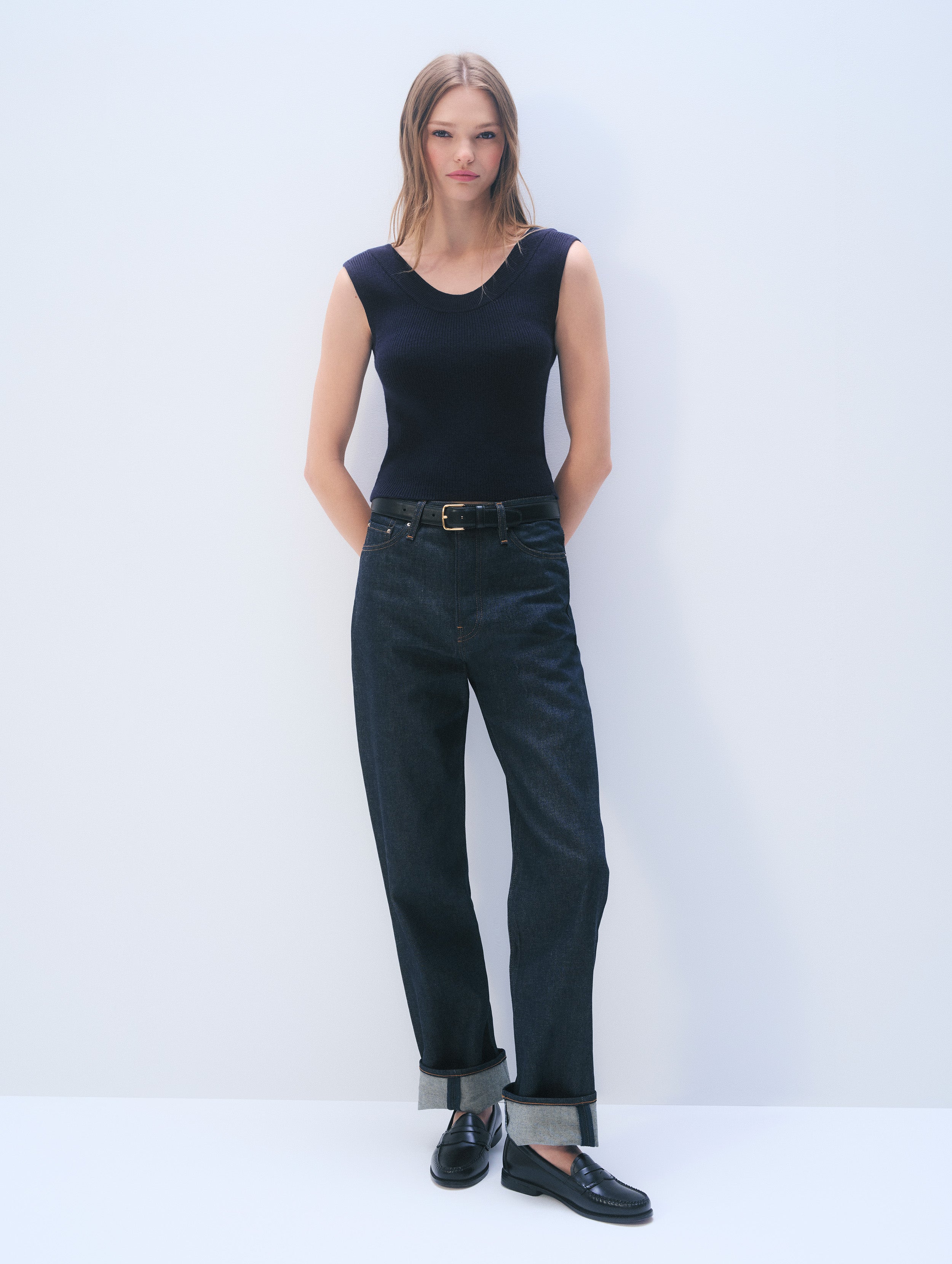 Superfine Merino Wool Tank Top | Navy