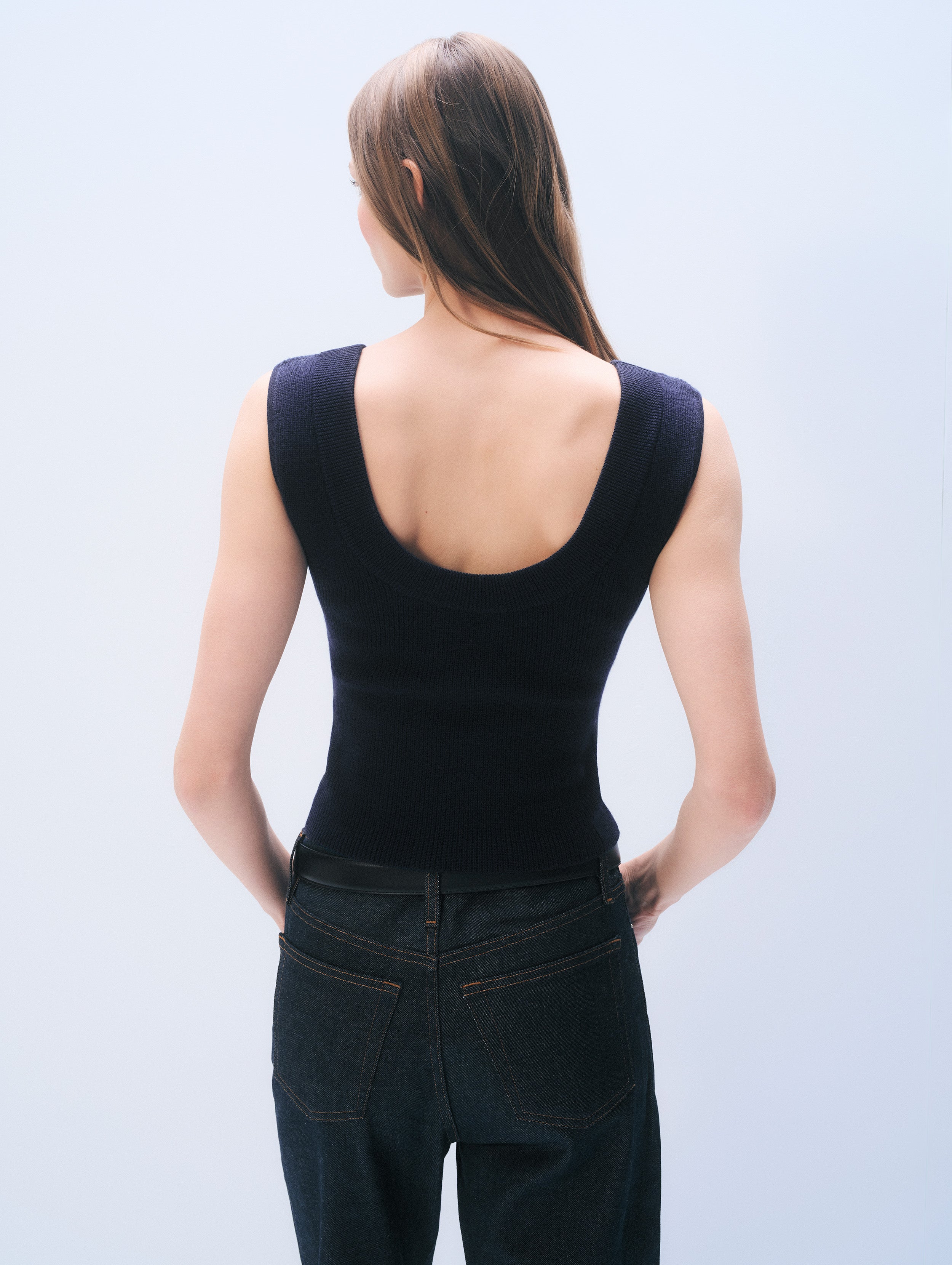 Superfine Merino Wool Tank Top | Navy