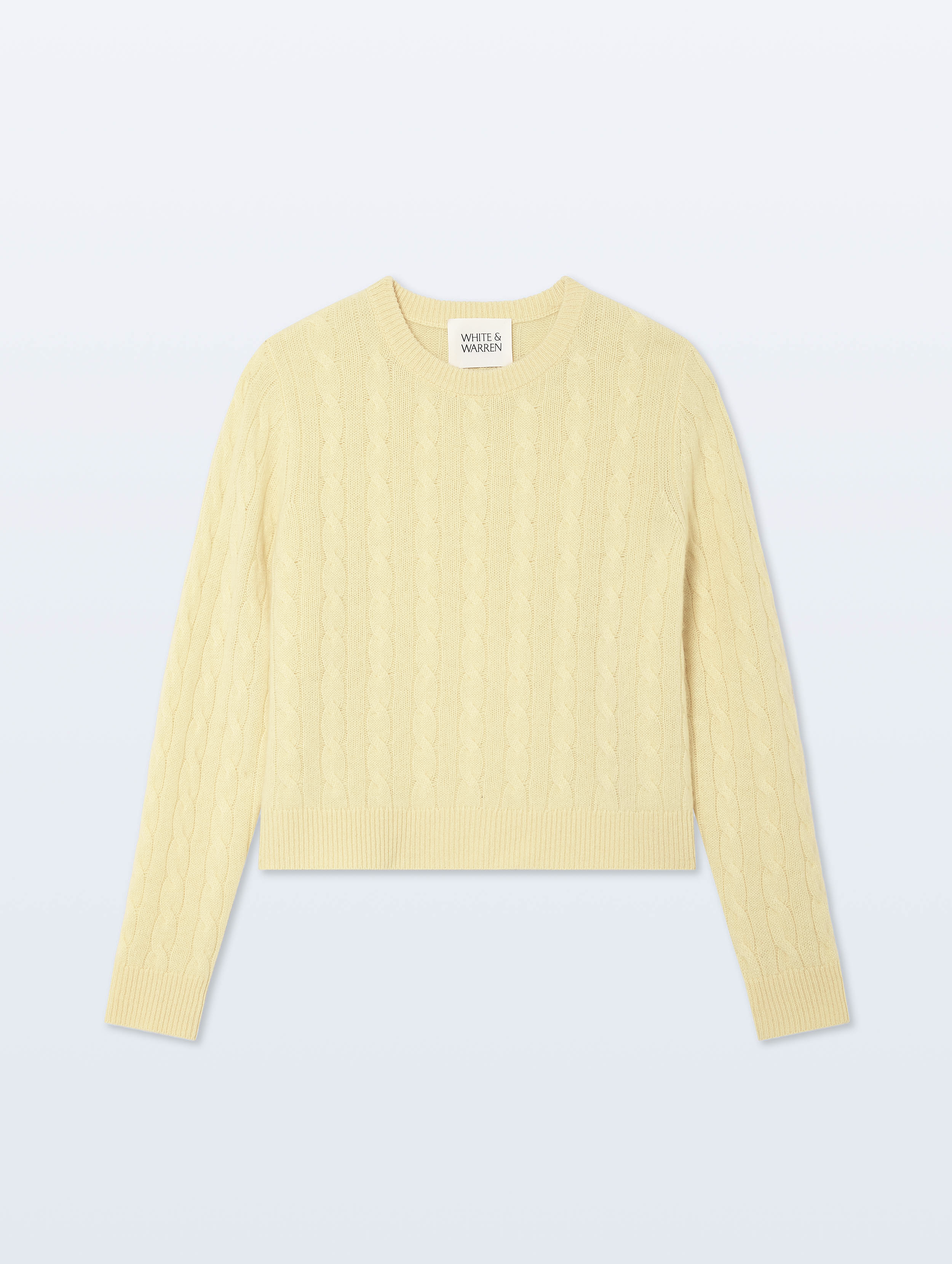 Cashmere Varsity Cable Crewneck | Lemonade