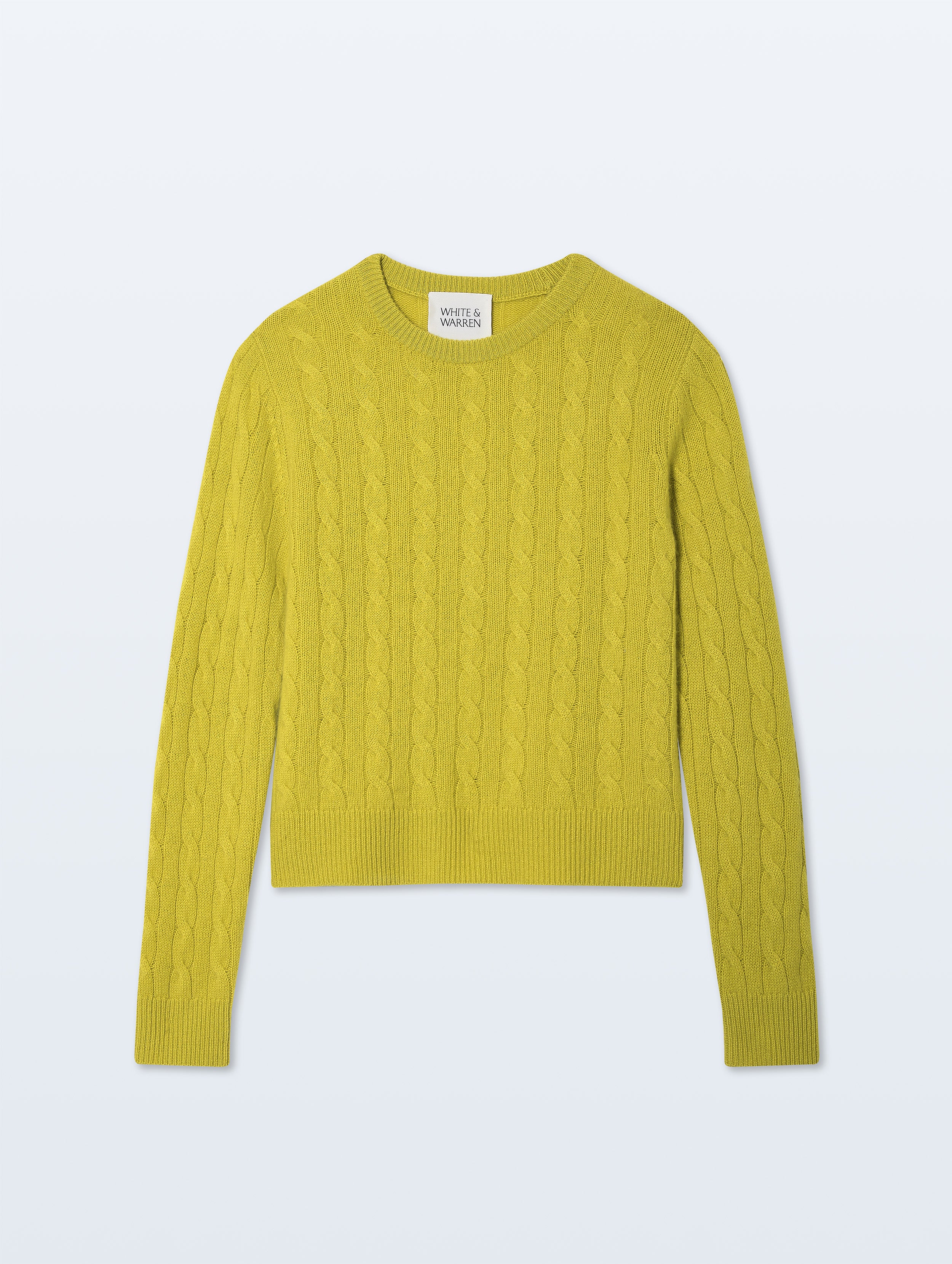Cashmere Varsity Cable Crewneck | Citronelle