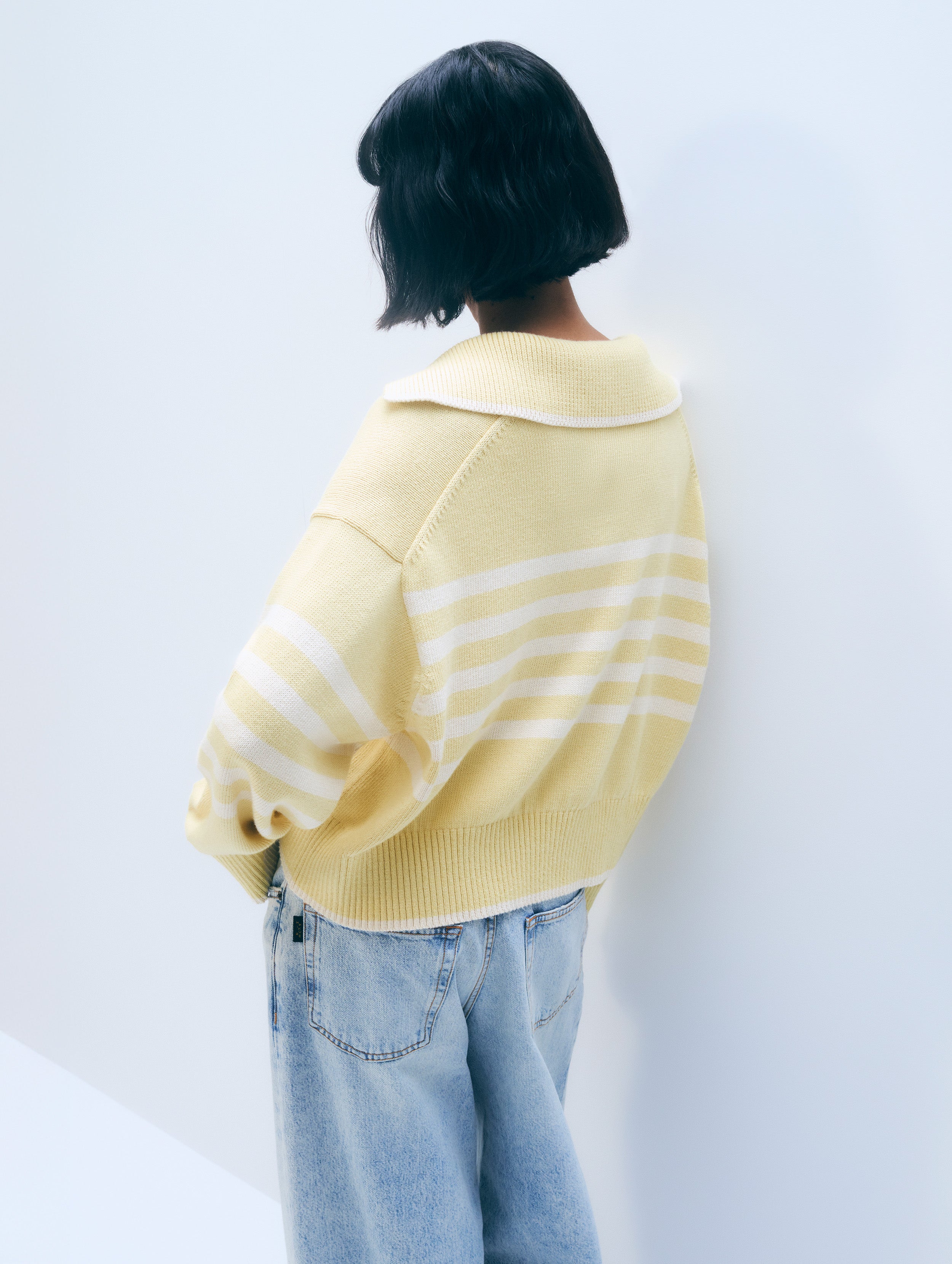 Varsity Cotton Stripe Polo | Pale Marigold/Ivory