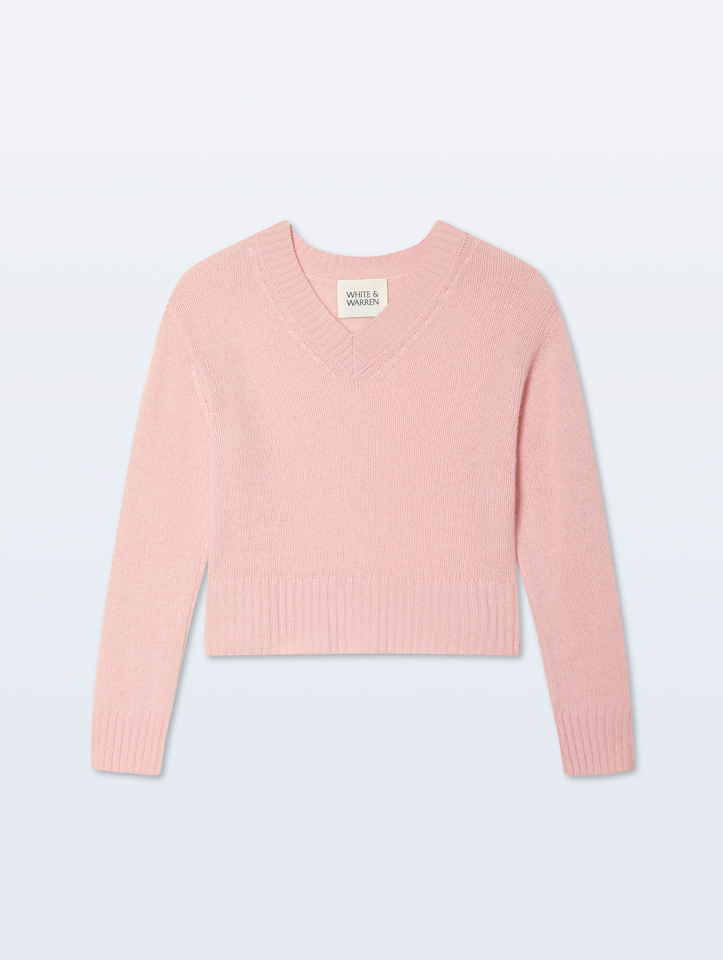 Cashmere Featherweight V-Neck | Clay Pink