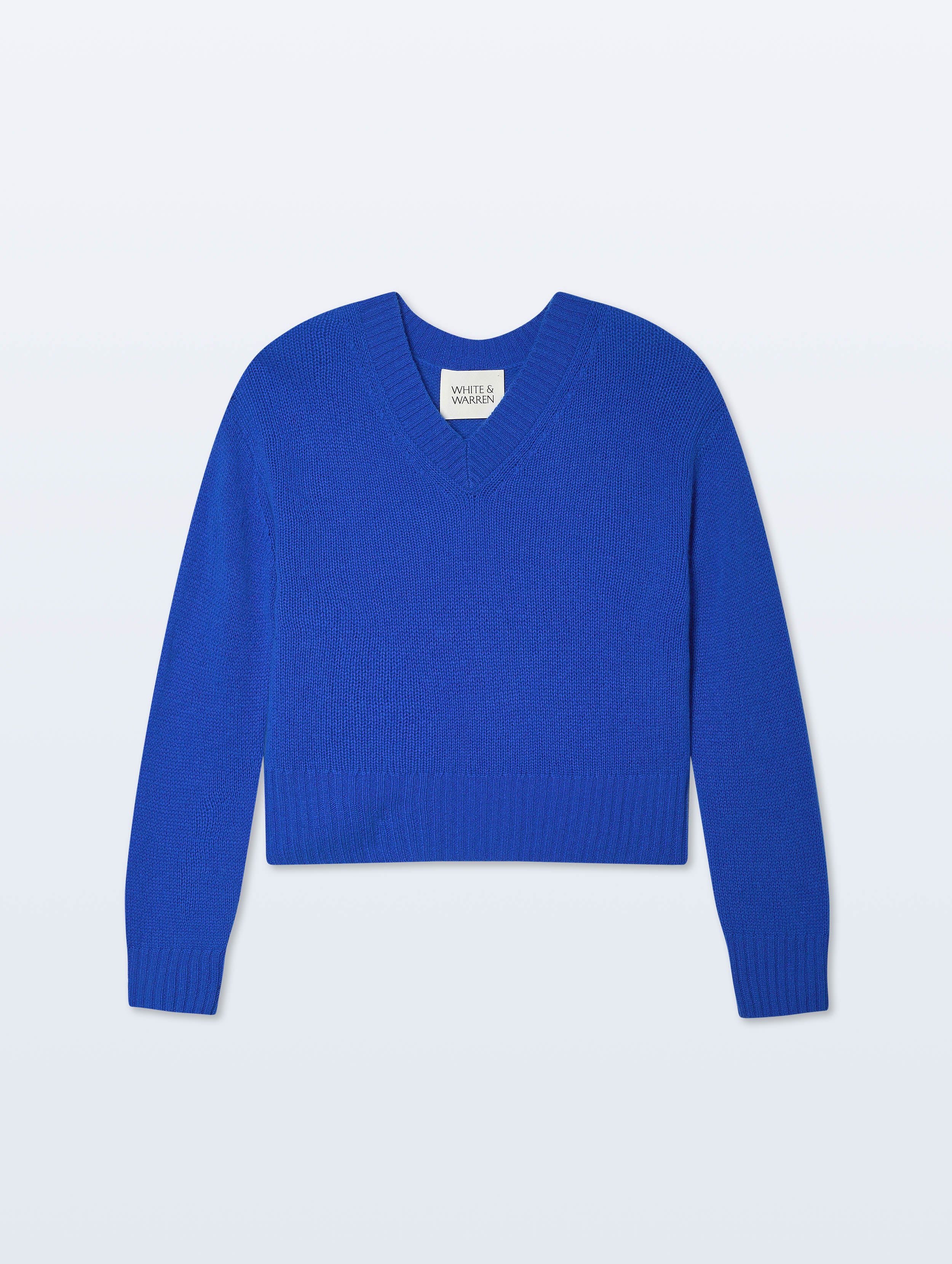 Cashmere Featherweight V-Neck | Cobalt Blue