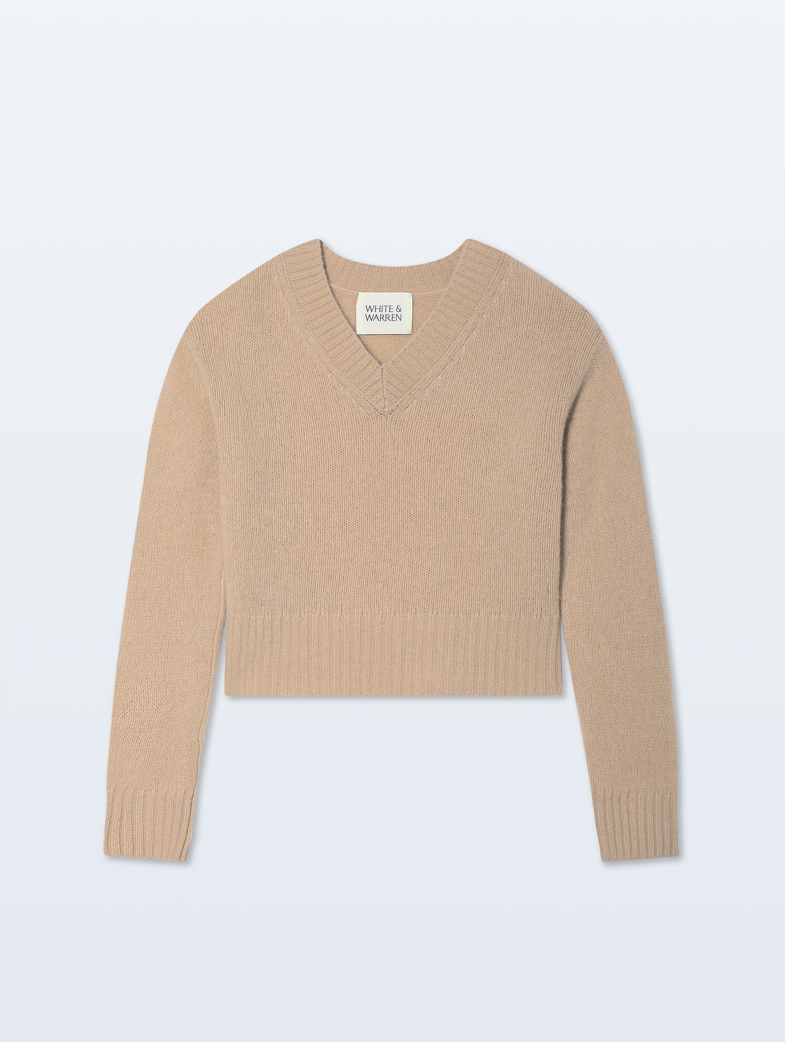 Cashmere Featherweight V-Neck | Muted Camel