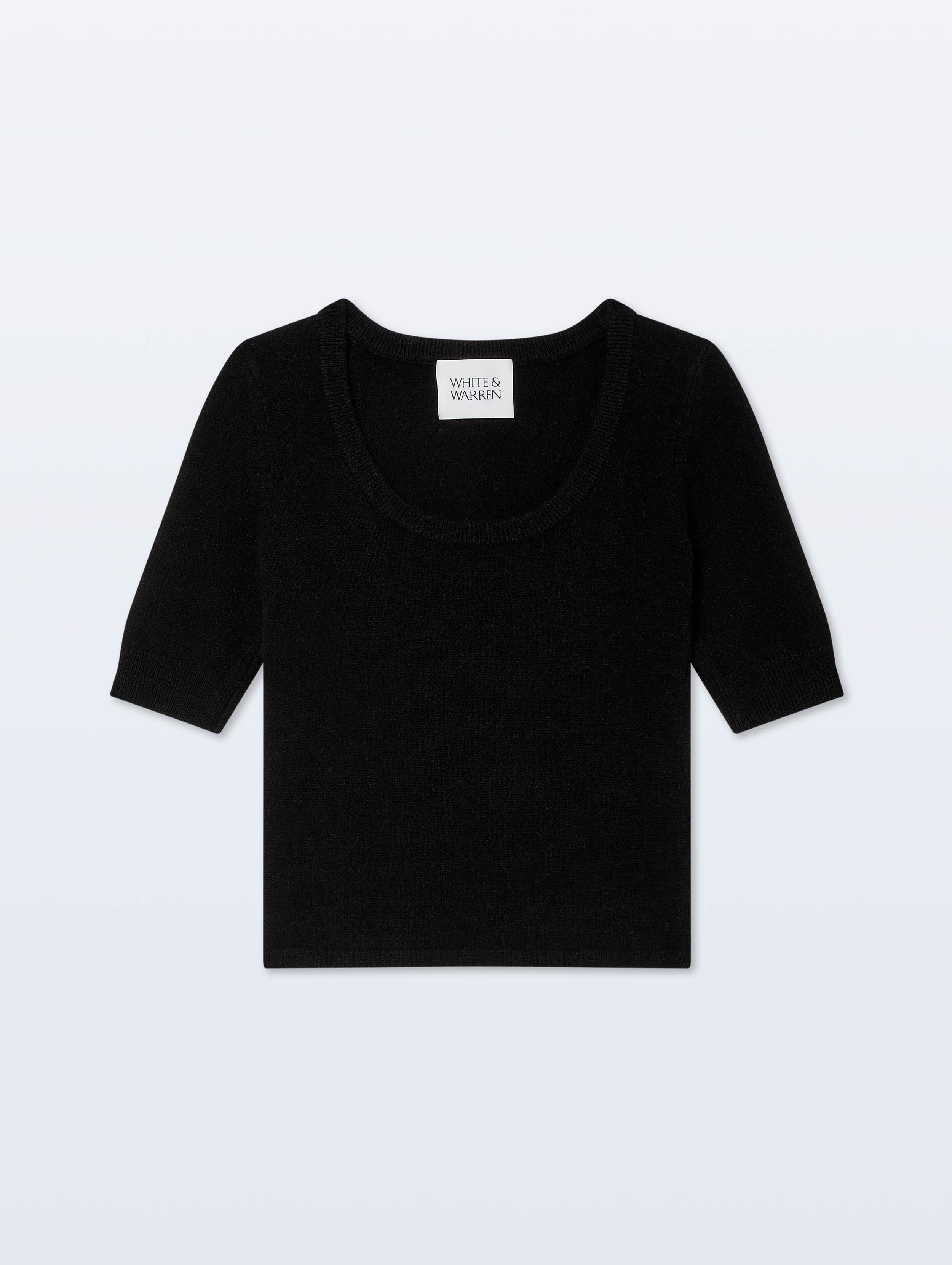 Cashmere Scoop Neck Top | Black