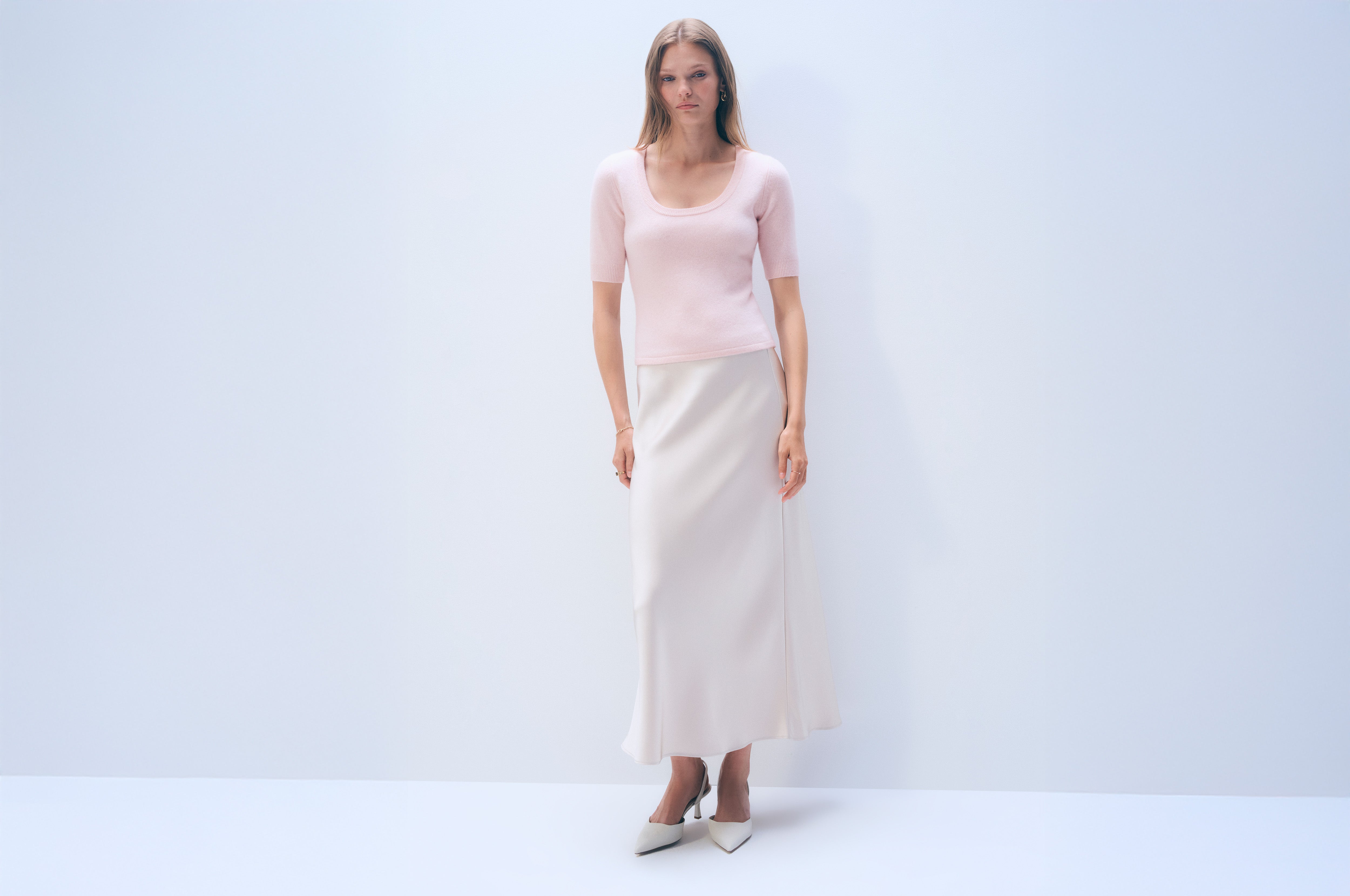 Cashmere Scoop Neck Top | Pink Sand