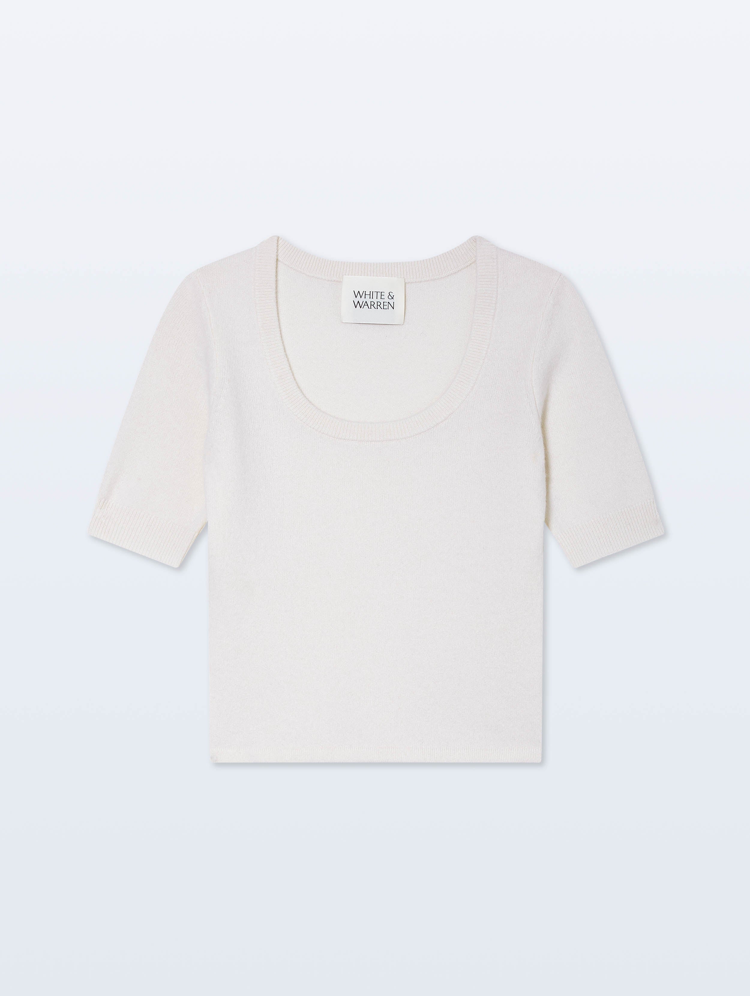 Cashmere Scoop Neck Top | Soft White