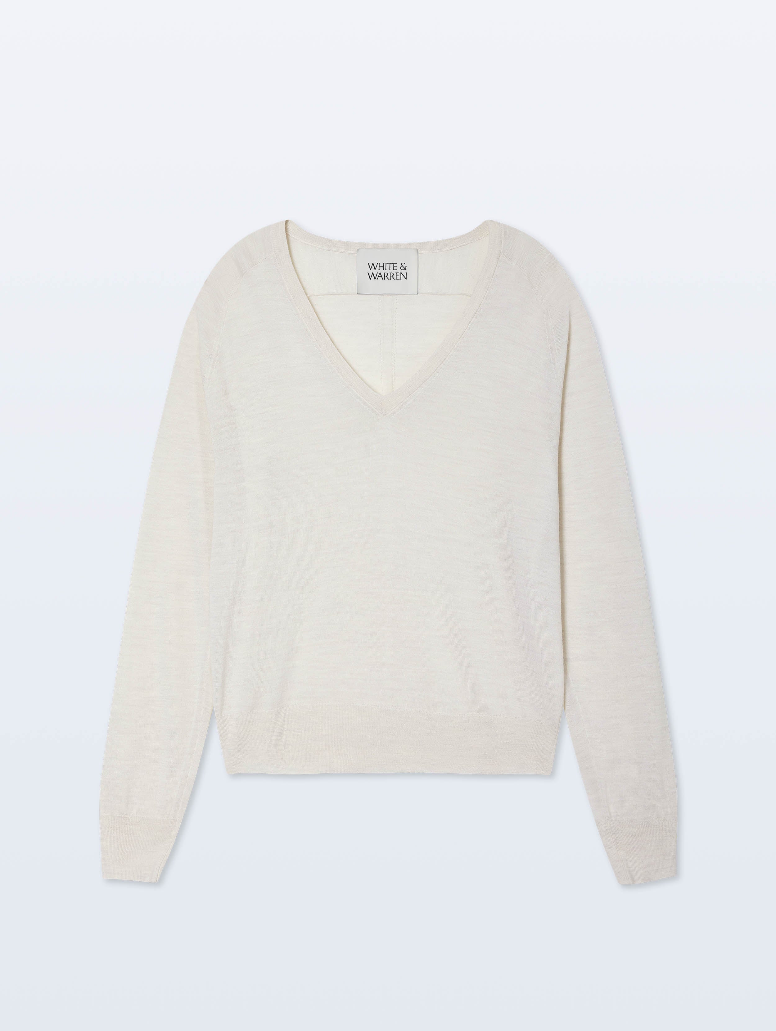 Superfine Merino Wool V-Neck | Ivory