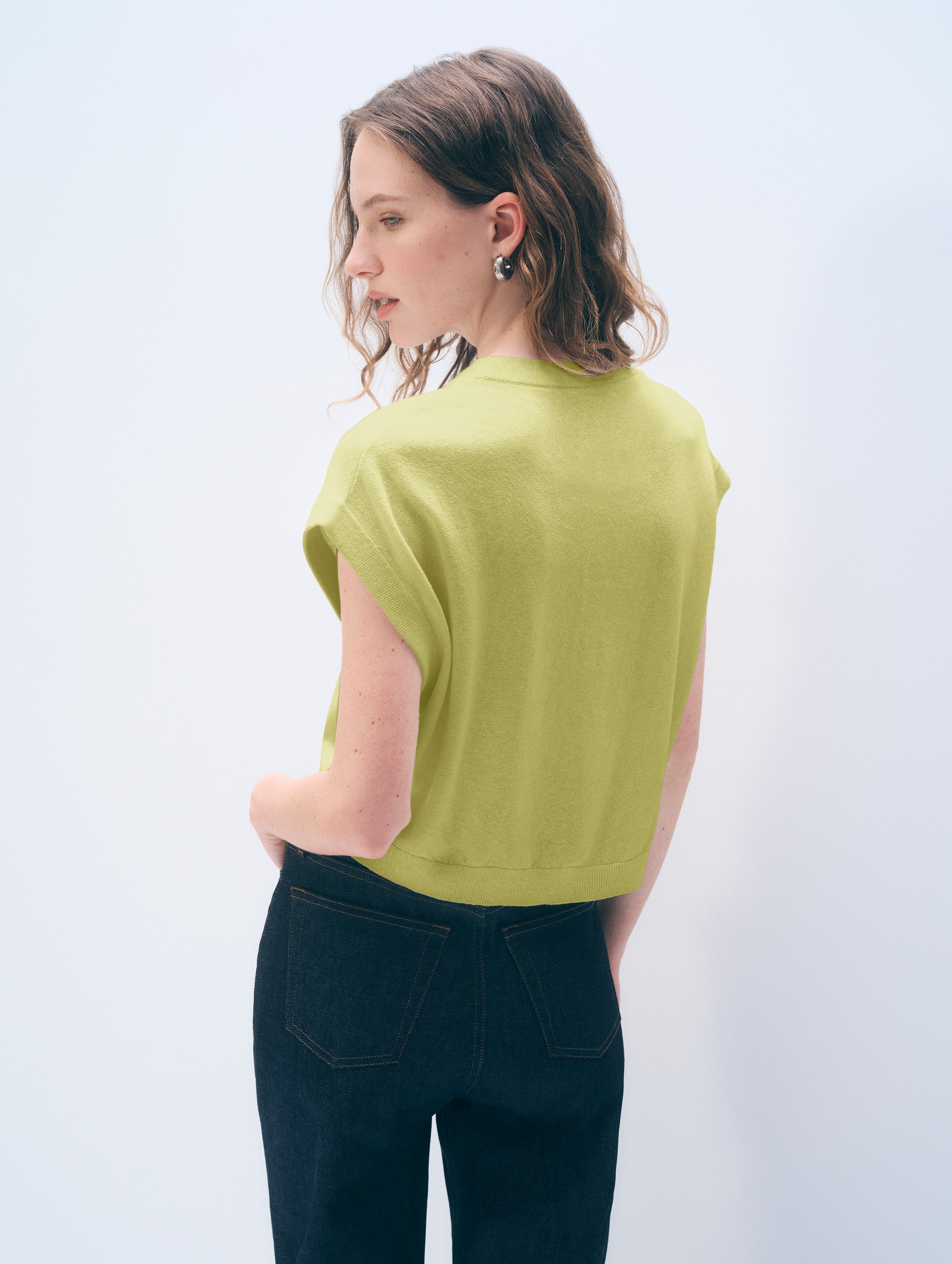 Linen Blend T-Shirt | Linden Green