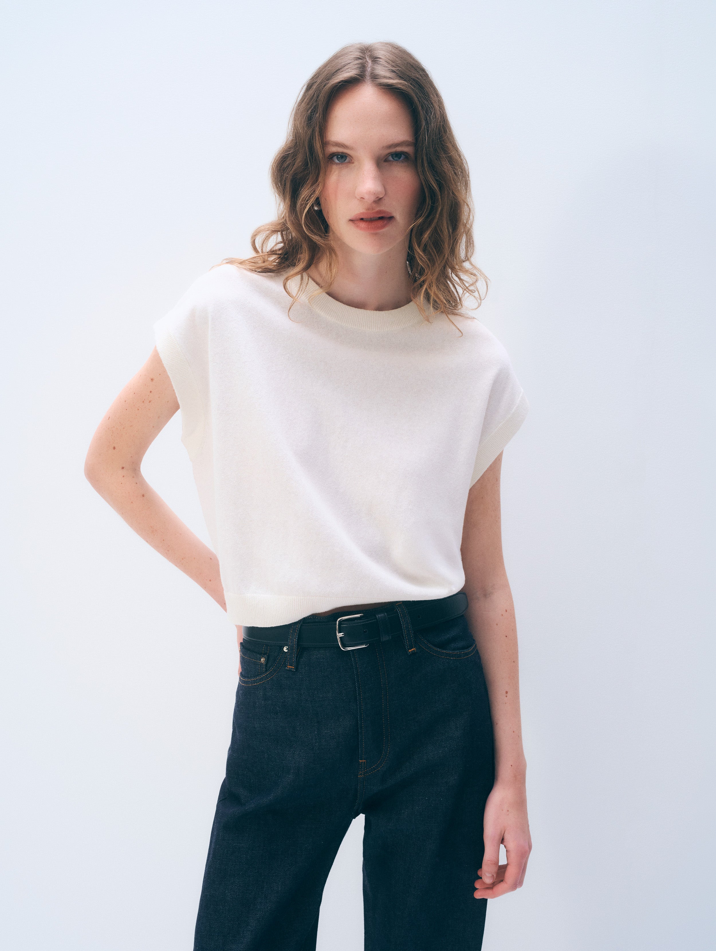 Linen Blend T-Shirt | White